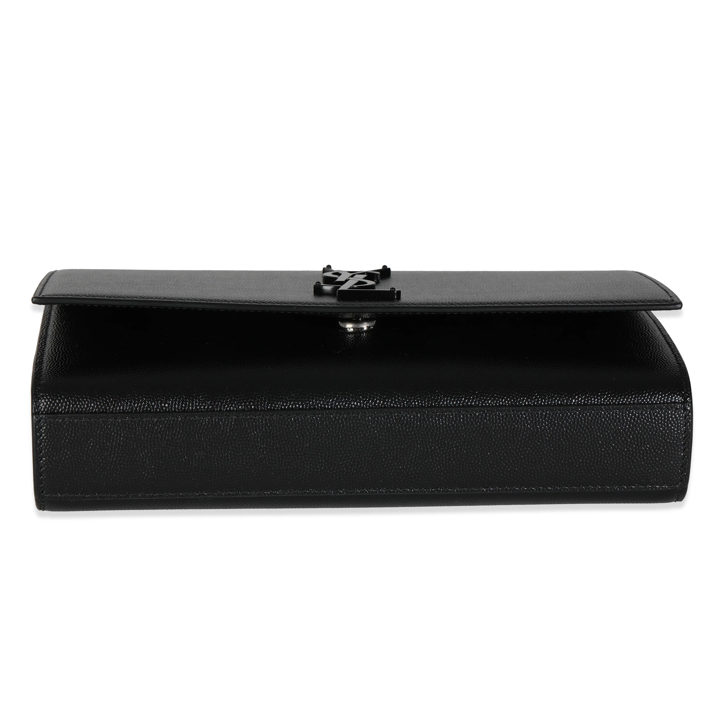 Black Grain De Poudre Medium Kate Chain Bag - Image 5