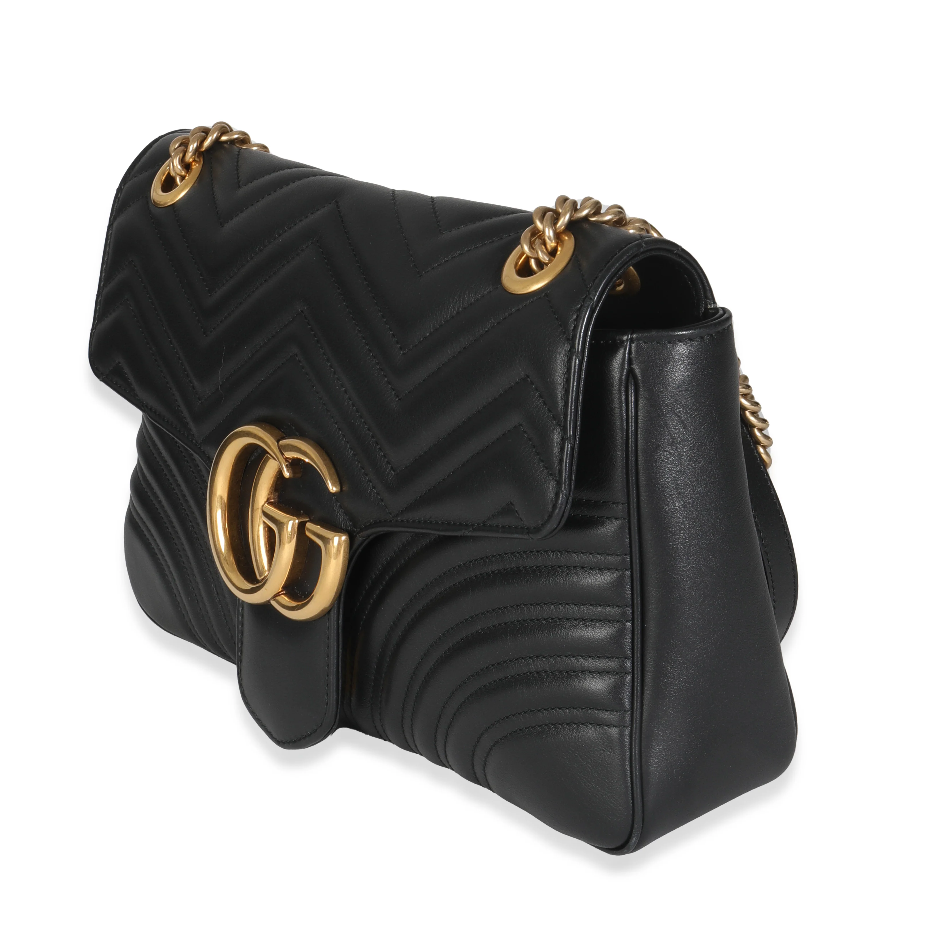 Black Matelasse Calfskin Large GG Marmont Shoulder Bag - Image 2