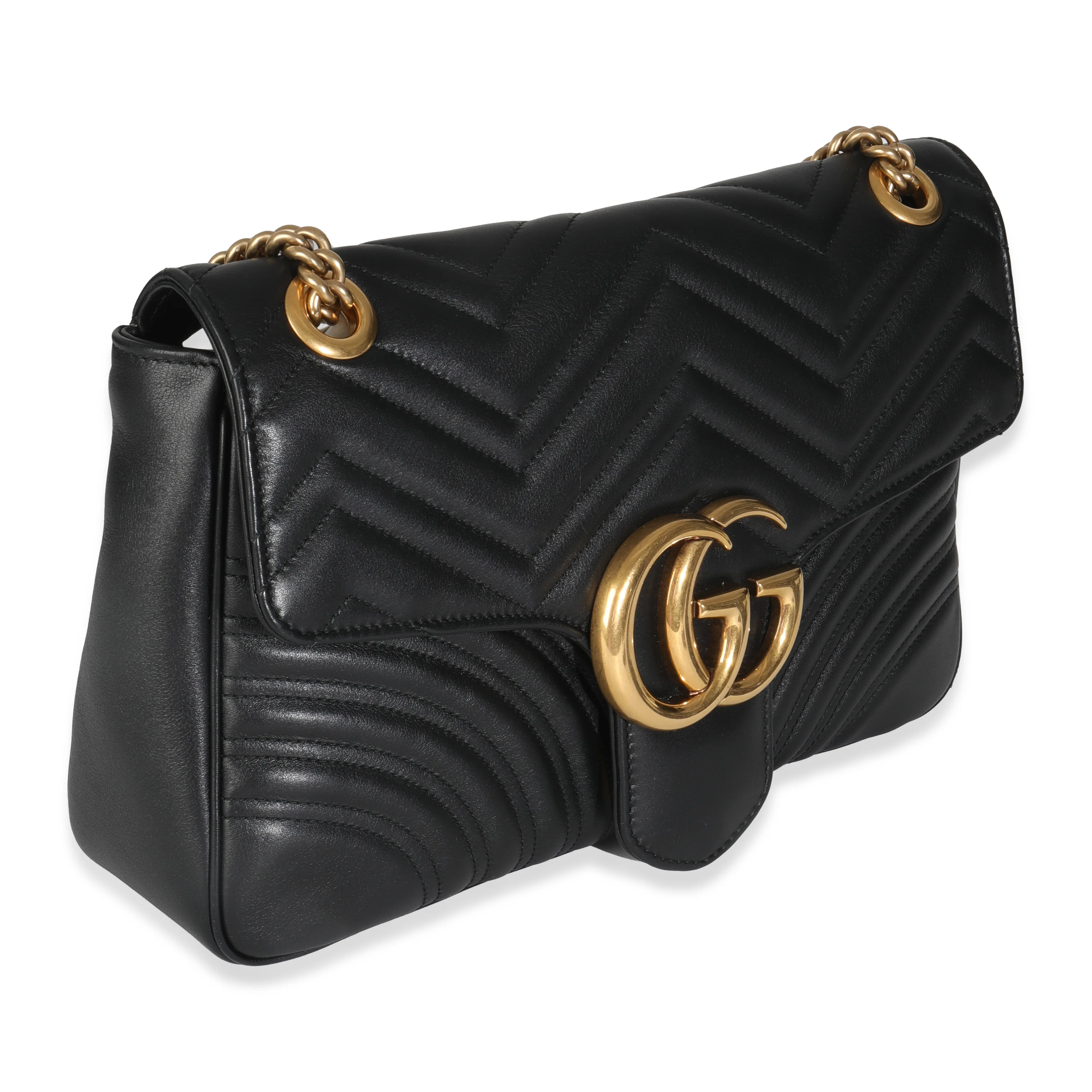 Black Matelasse Calfskin Large GG Marmont Shoulder Bag - Image 3