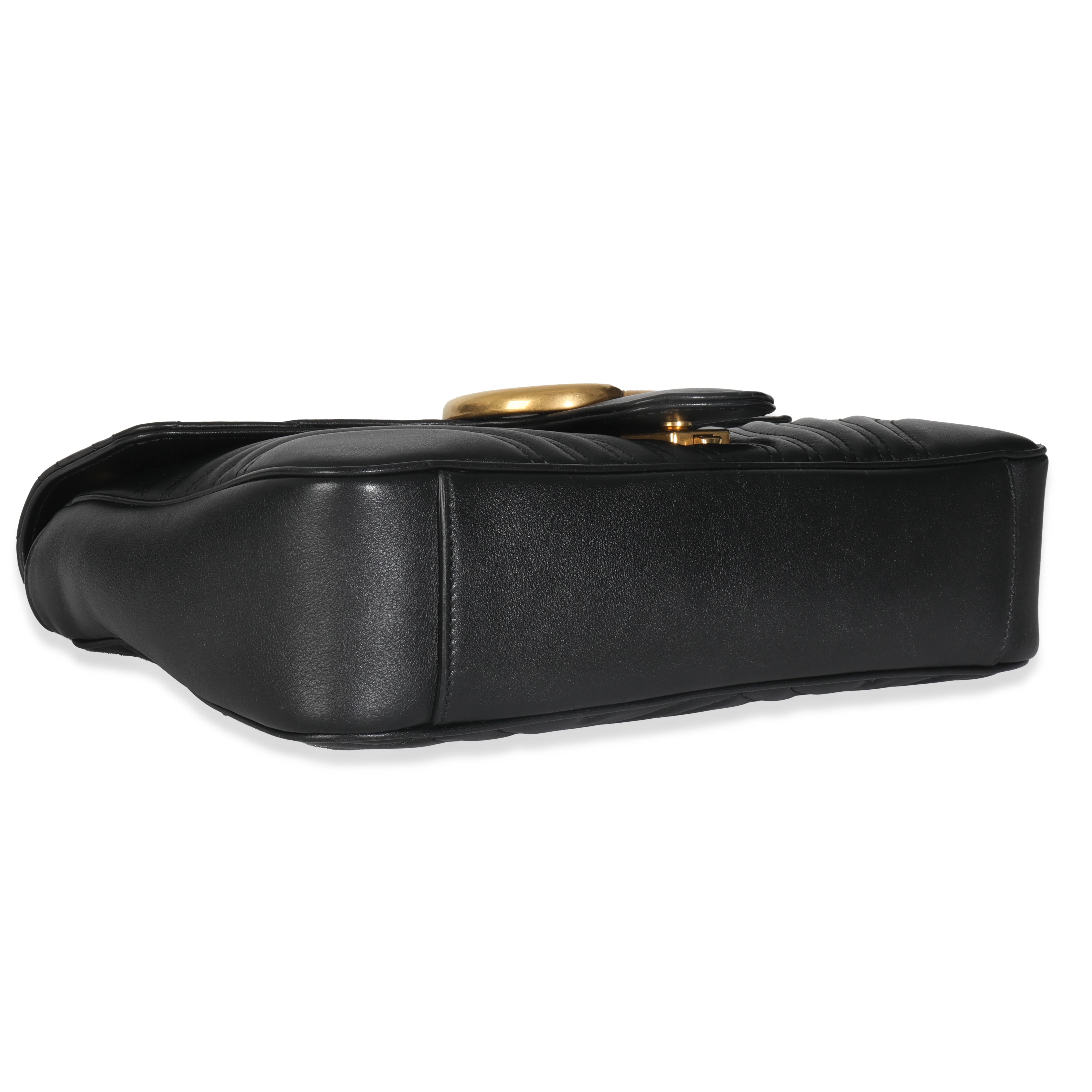 Black Matelasse Calfskin Large GG Marmont Shoulder Bag - Image 6