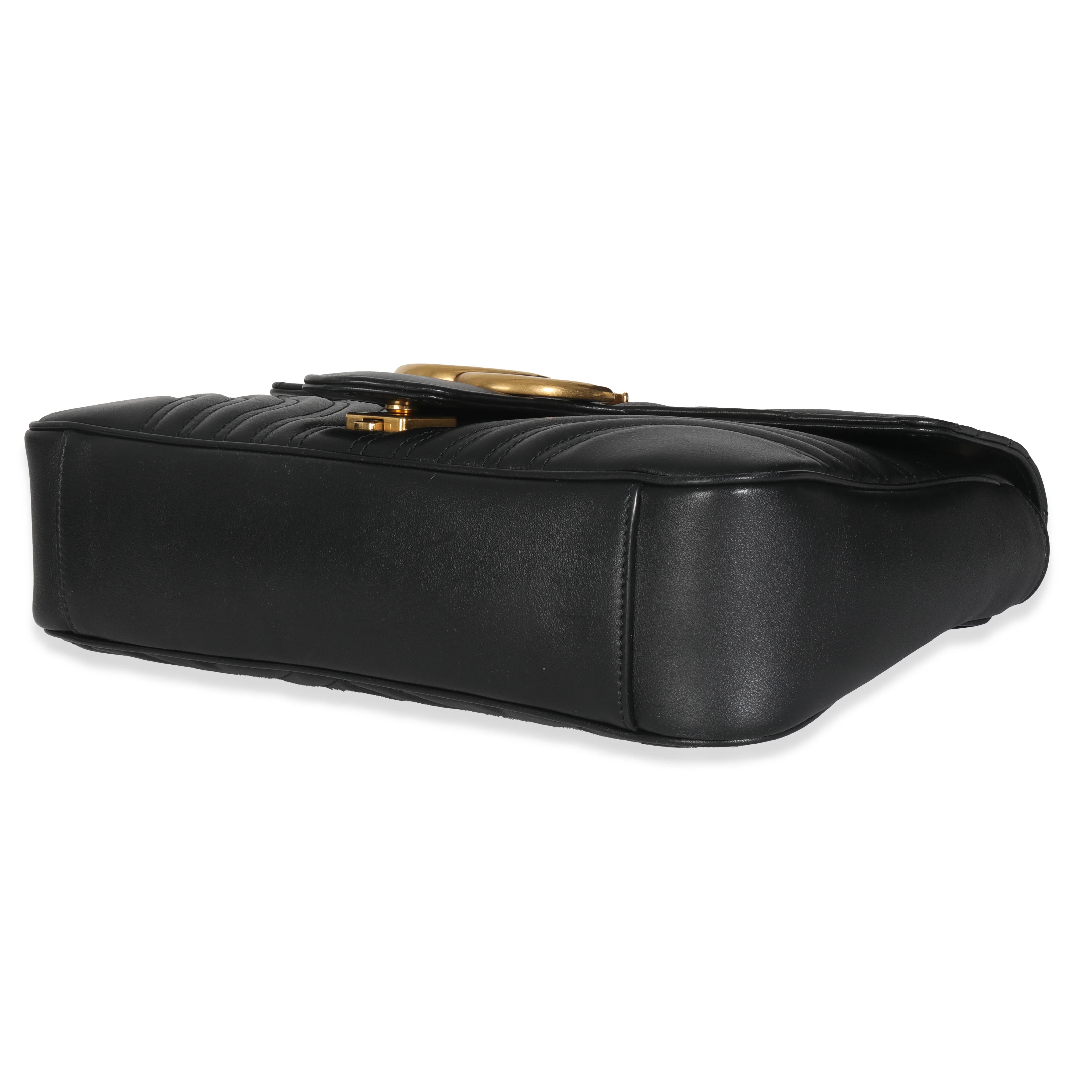 Black Matelasse Calfskin Large GG Marmont Shoulder Bag - Image 7