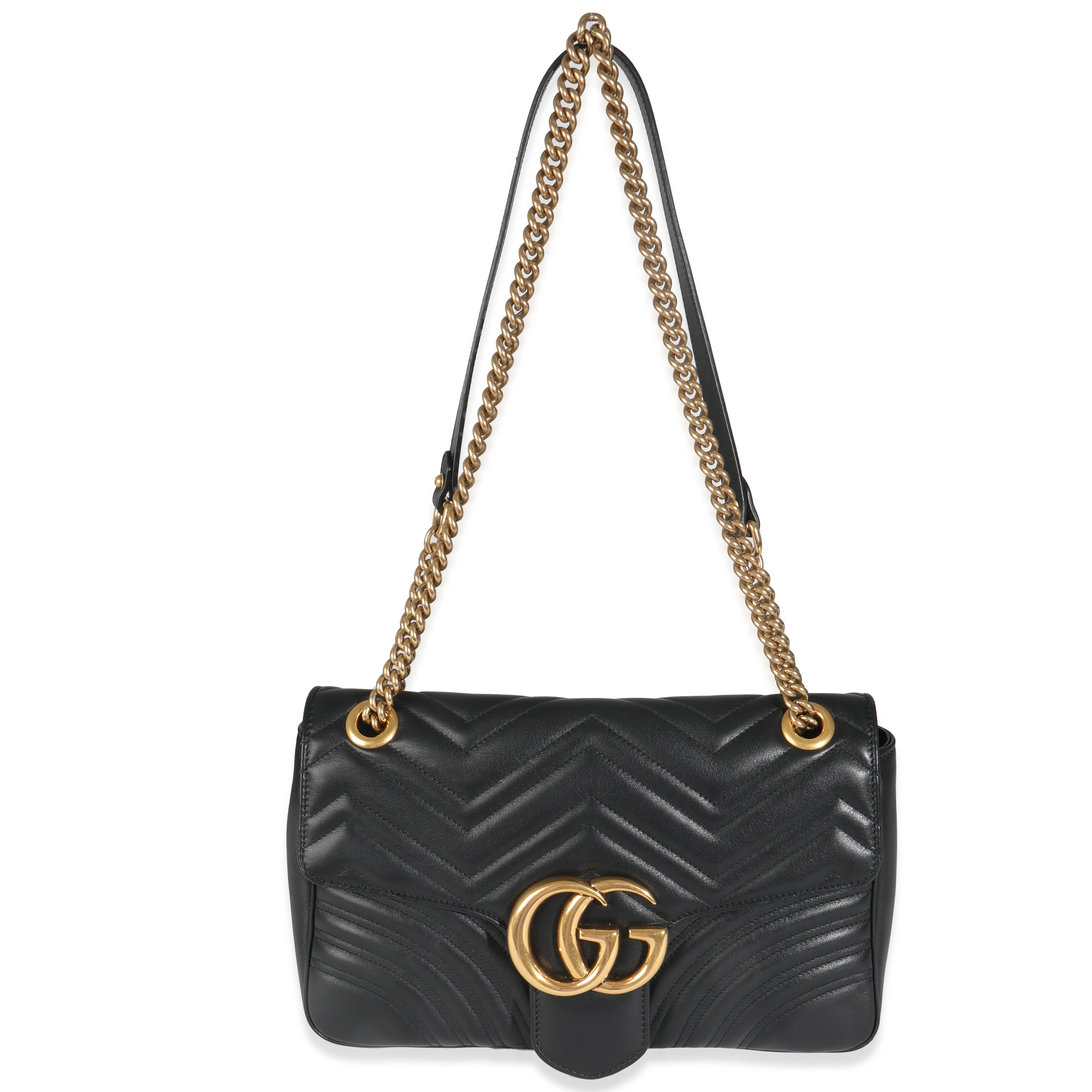 Black Matelasse Calfskin Large GG Marmont Shoulder Bag - Image 8