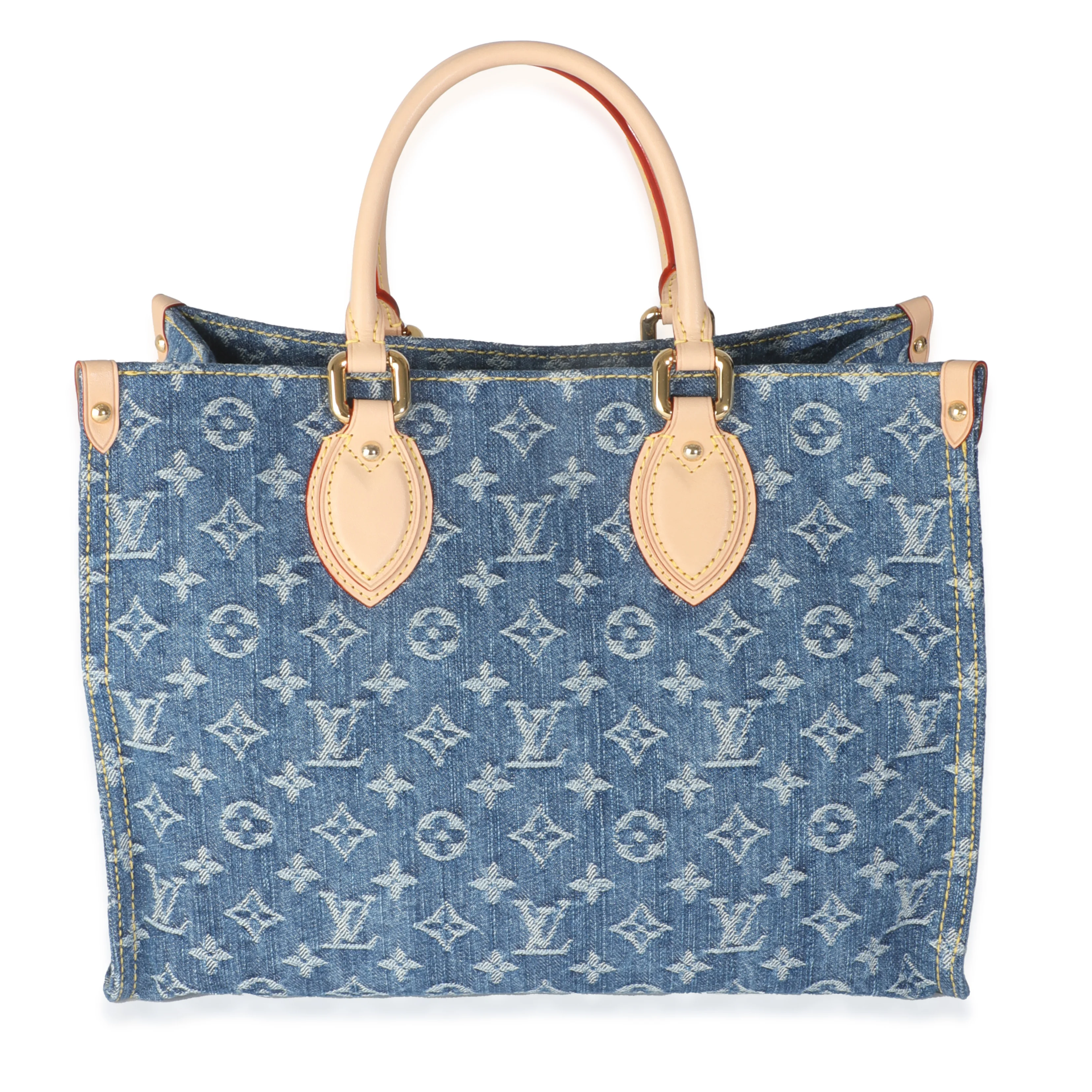 Blue Monogram Denim Onthego MM - Image 4