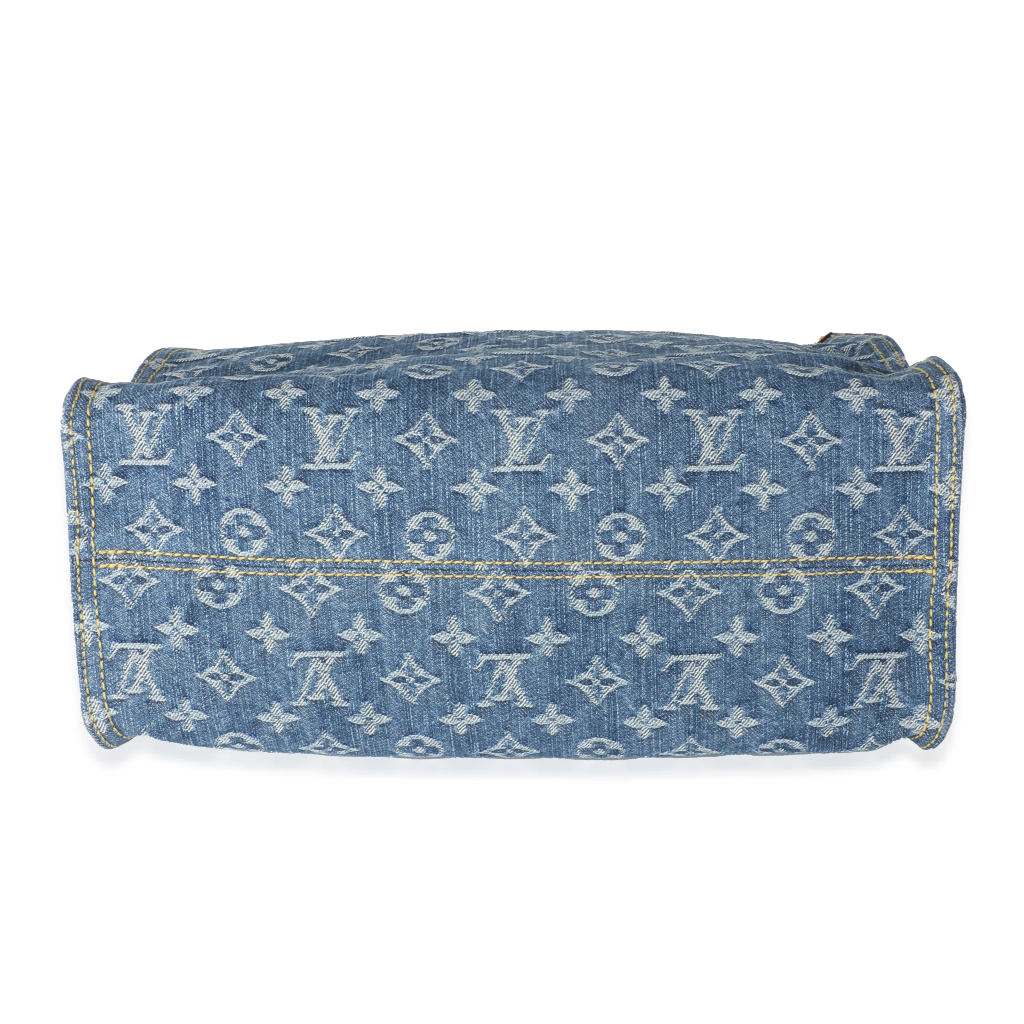 Blue Monogram Denim Onthego MM - Image 5