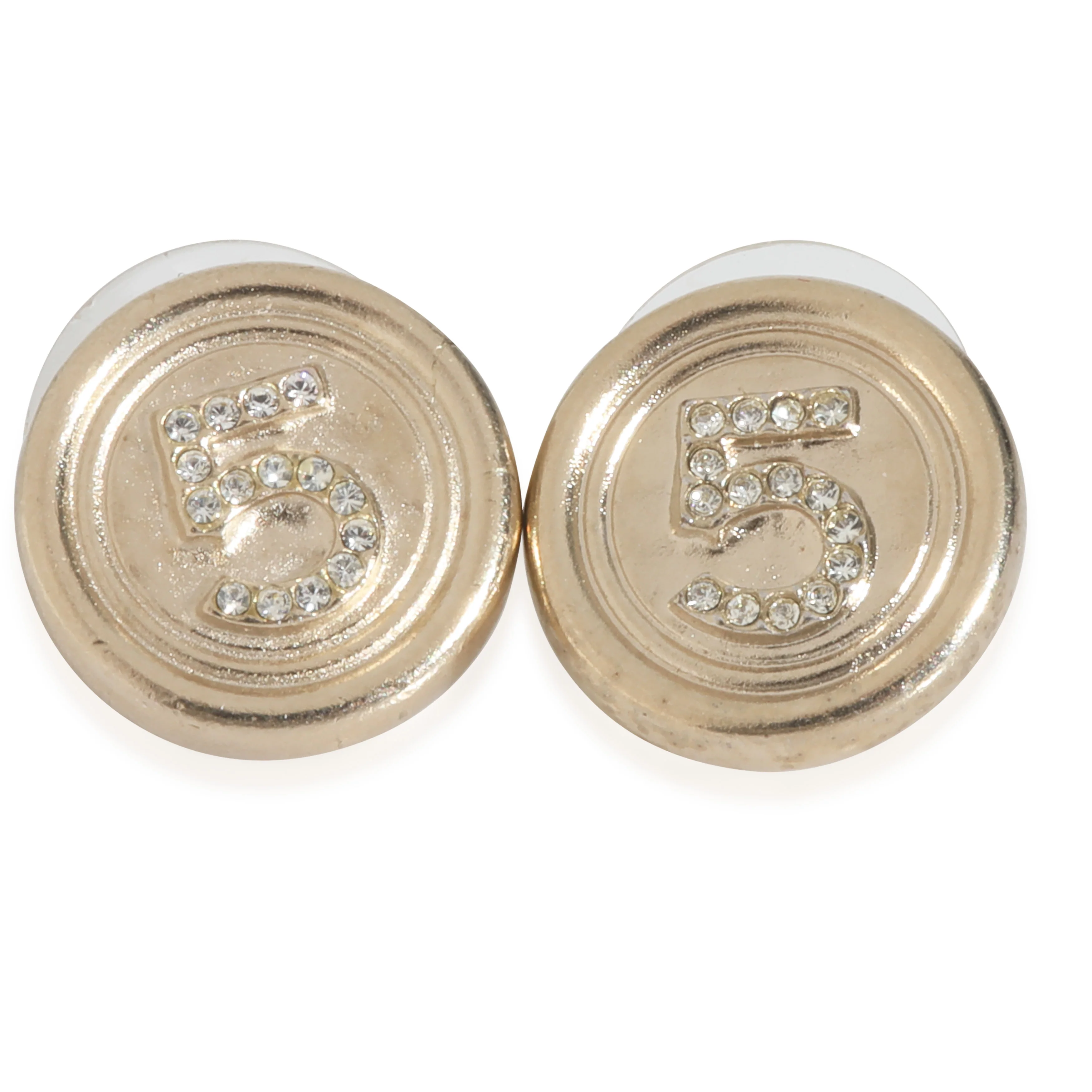 Gold-Plated  2021 Number 5 Stud Earrings
