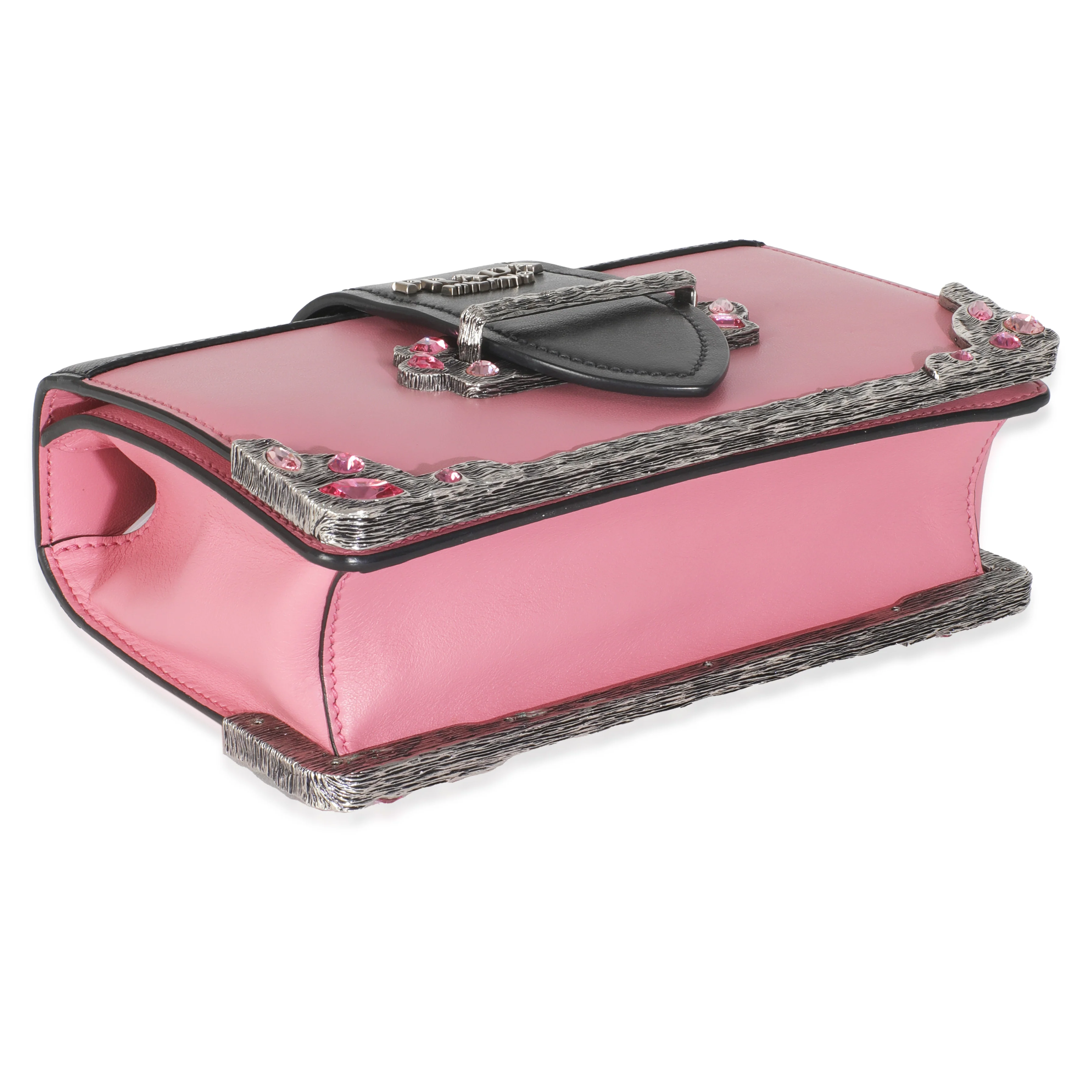 Pink Calfskin Embellished Small Cahier Bag - Image 7
