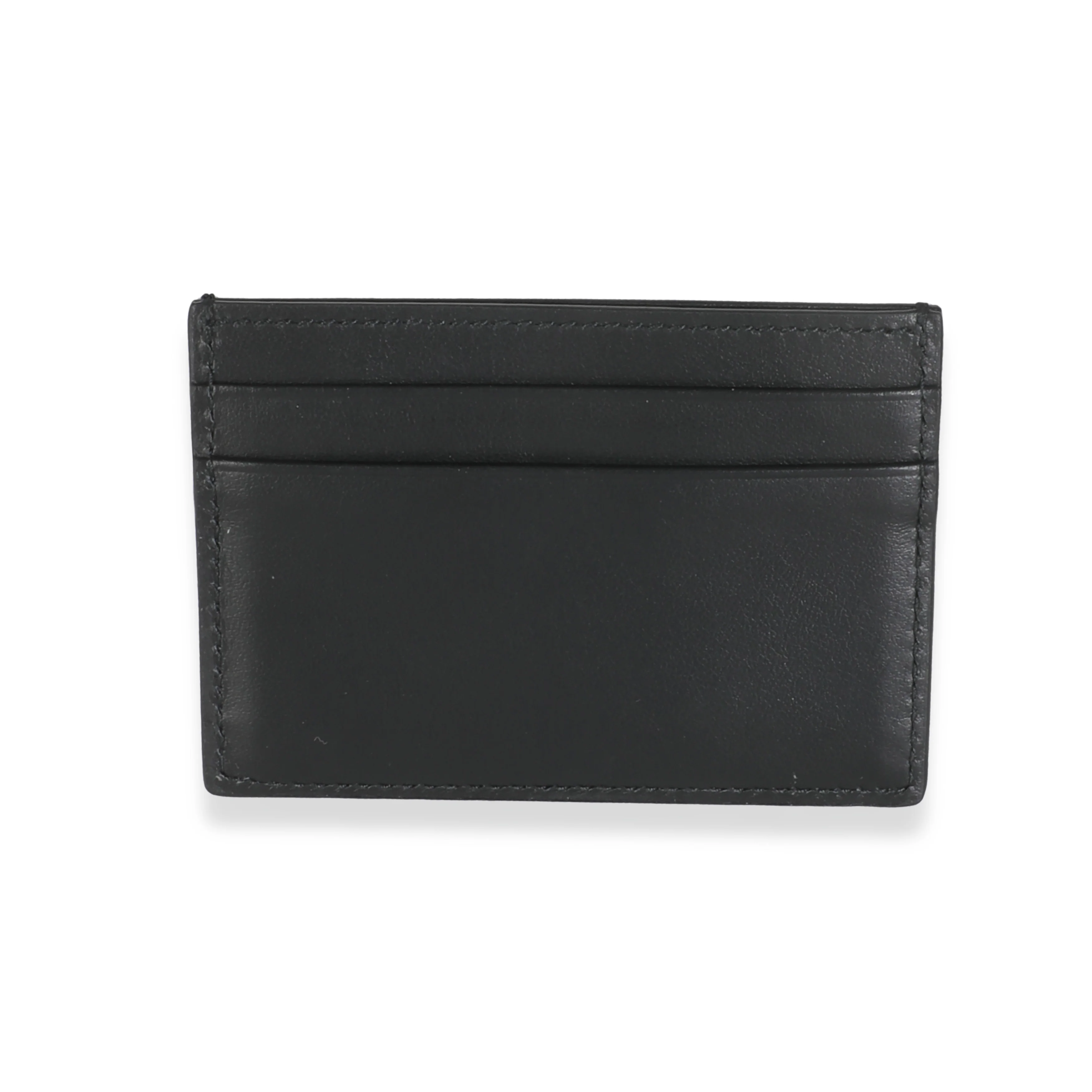 Black Leather Slim Logo Card Holder - Image 4