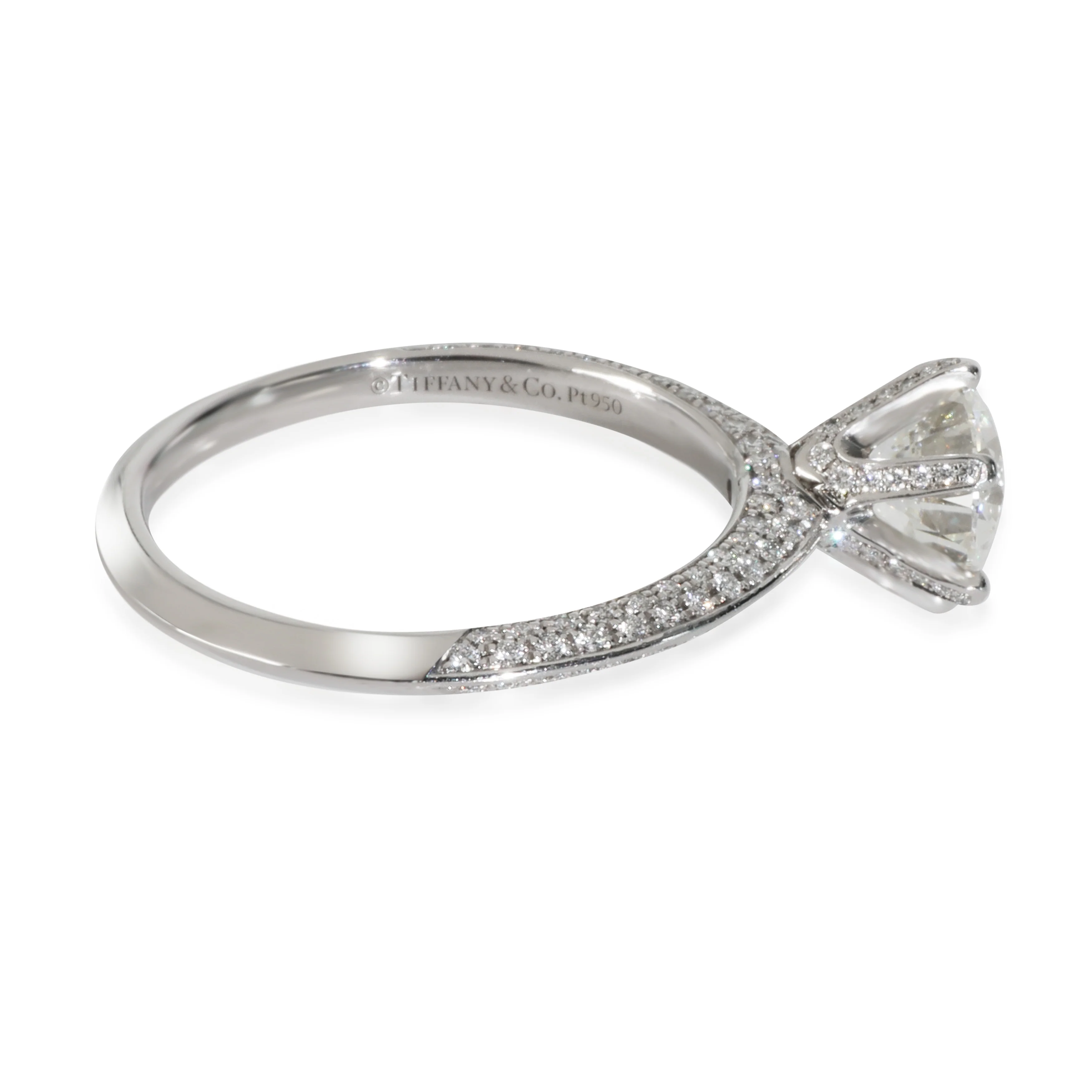 1.44 ct Diamond Pave Tiffany Setting Engagement Ring - Image 2