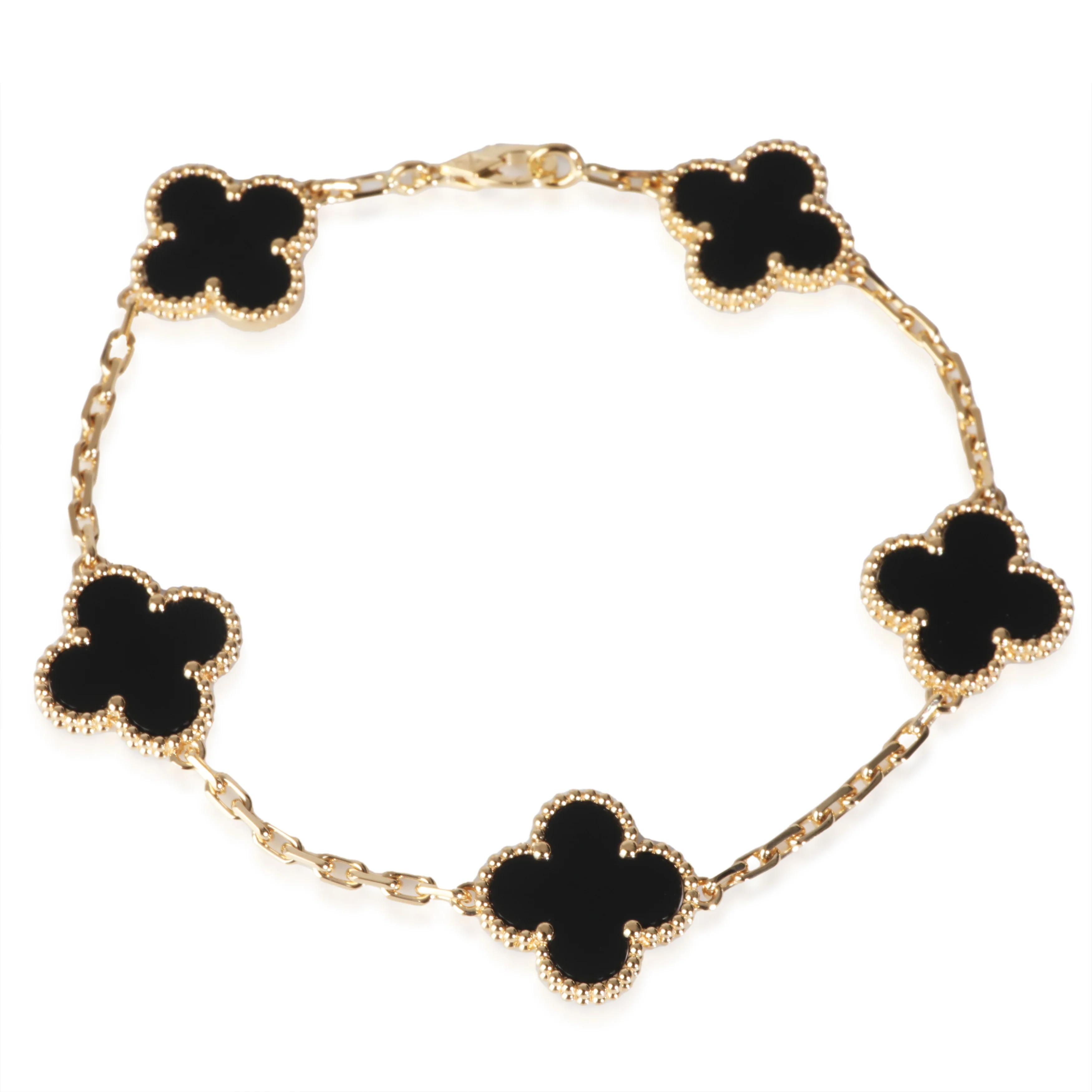Yellow Gold Onyx Vintage Alhambra Bracelet