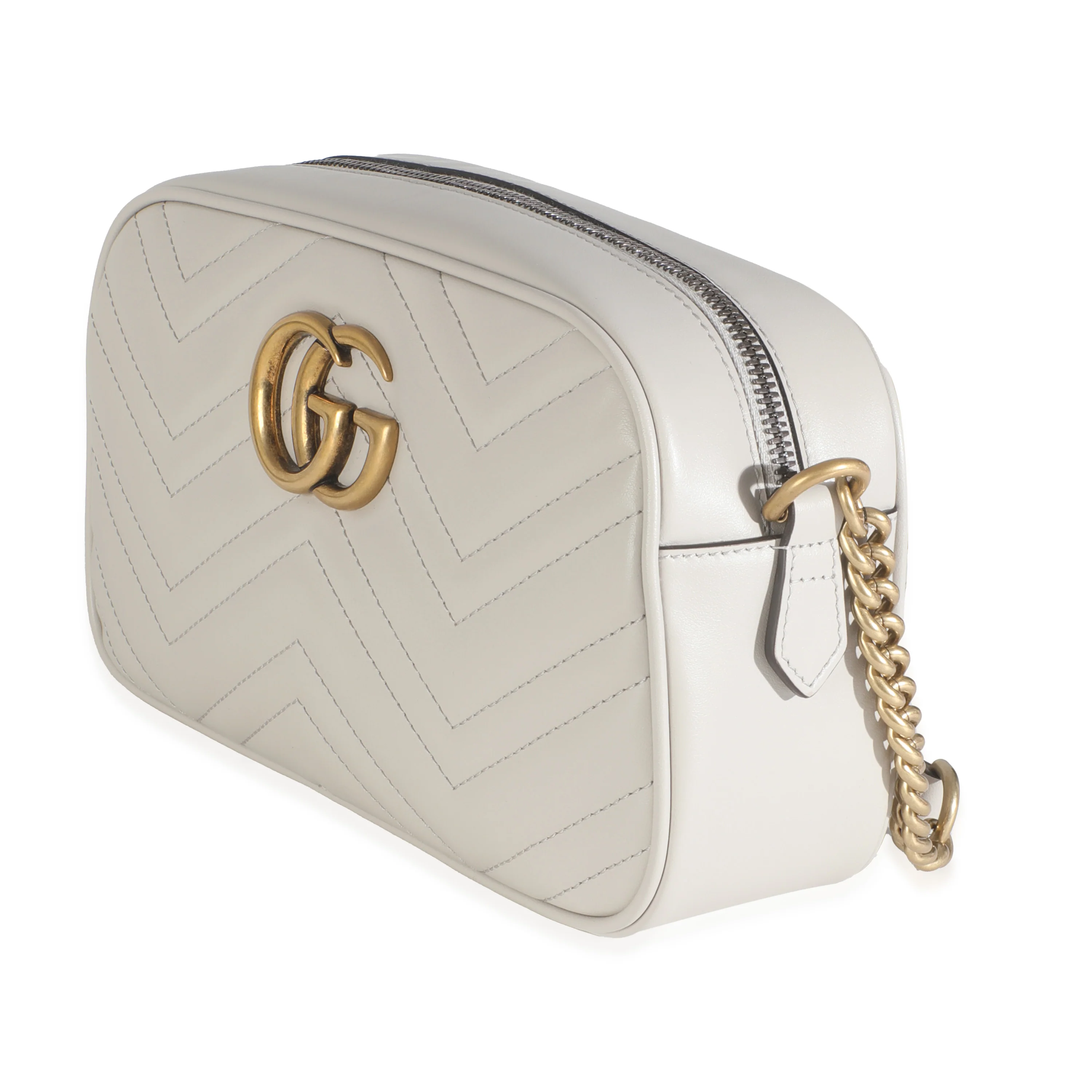 Light Grey Matelasse Calfskin Small GG Marmont - Image 2
