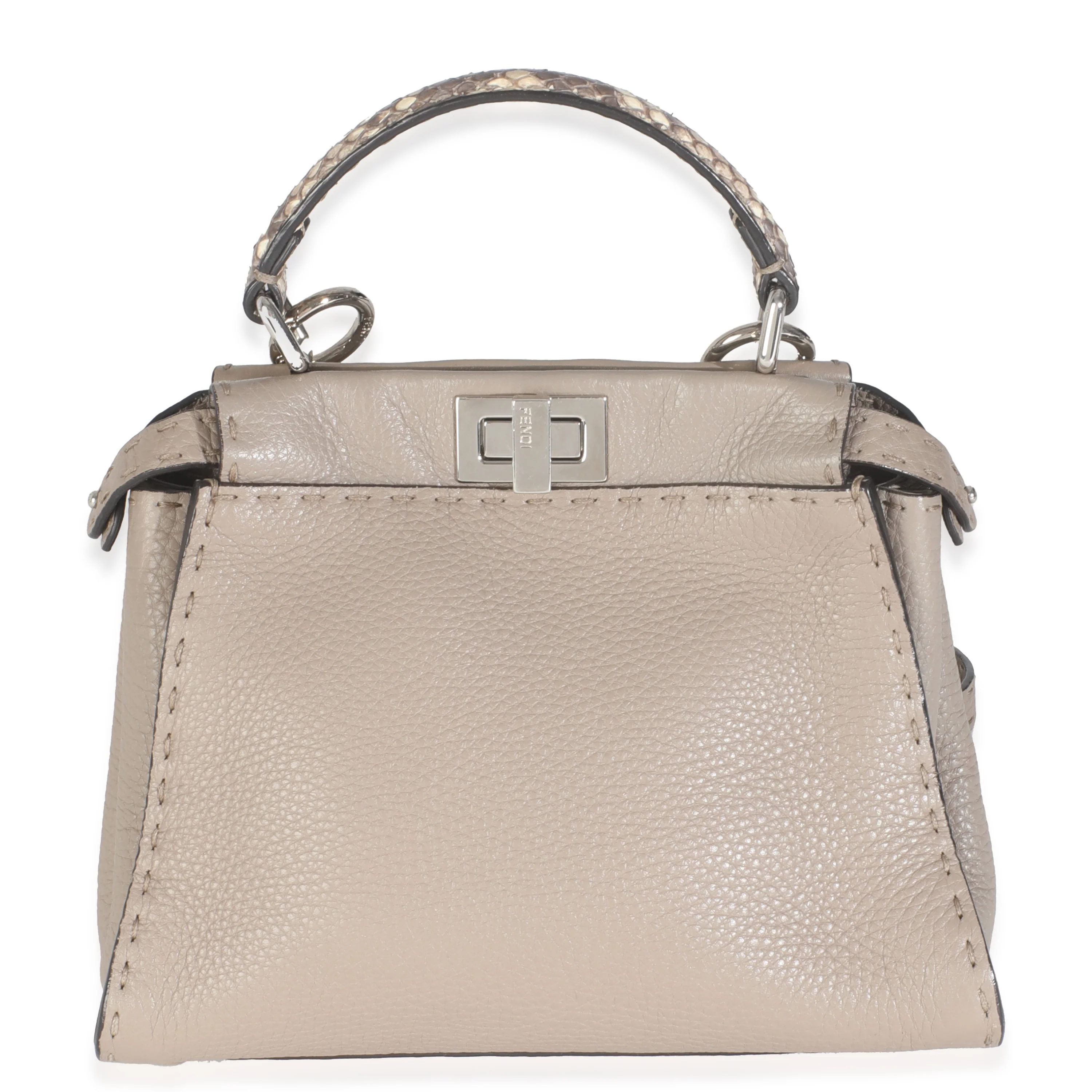 Python Grey Calfskin Selleria Mini Peekaboo
