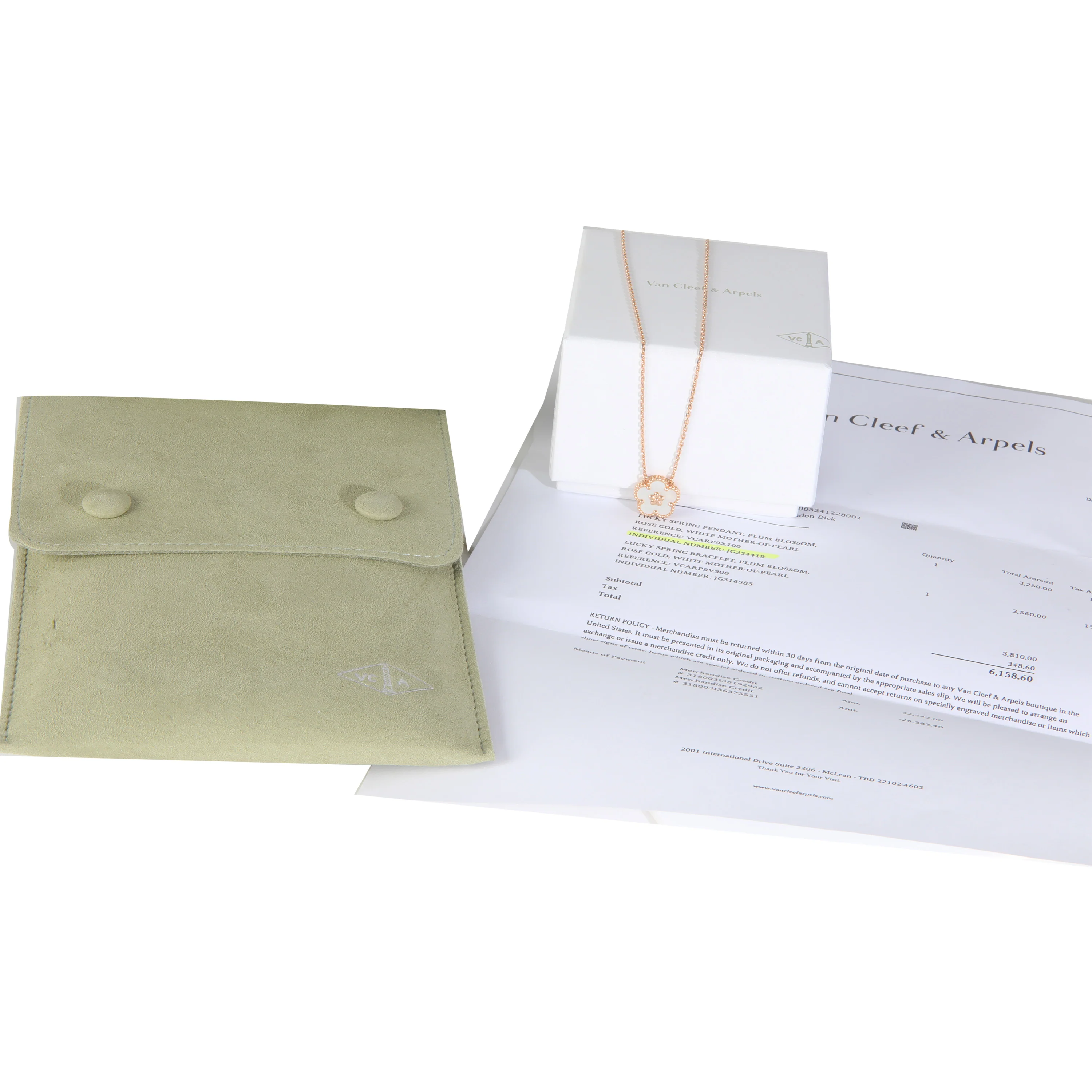 Rose Gold Mother Of Pearl Lucky Spring Plum Blossom Pendant - Image 4