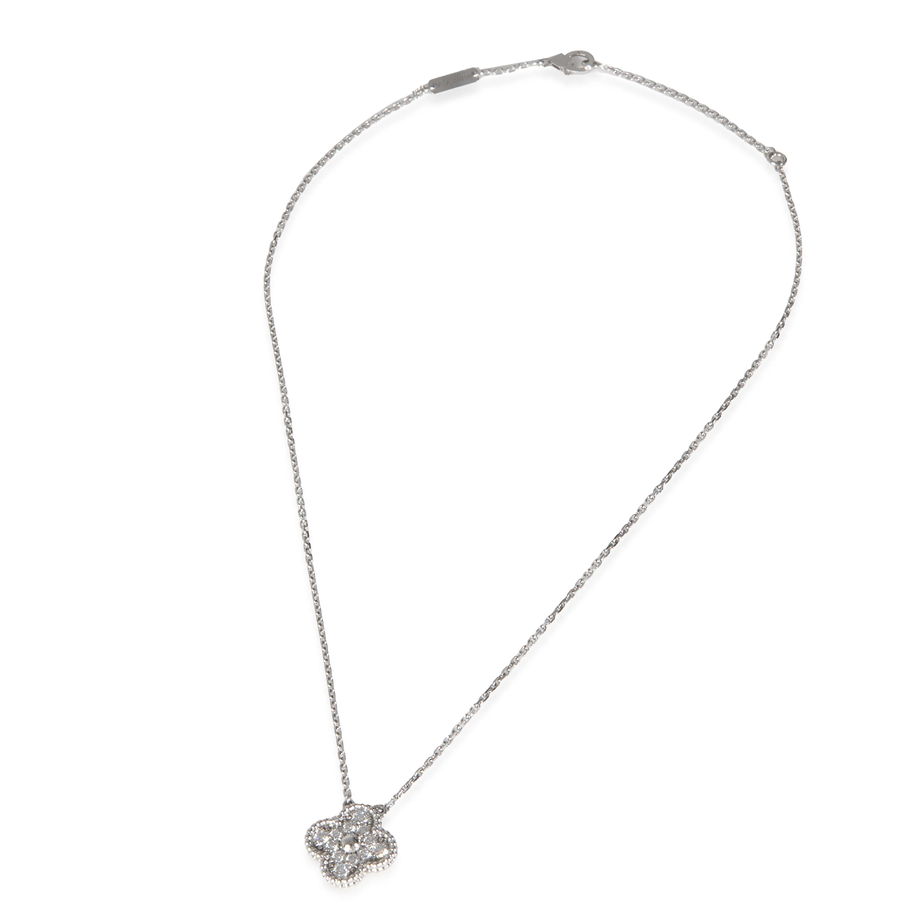 White Gold Diamond Vintage Alhambra Pendant - Image 2