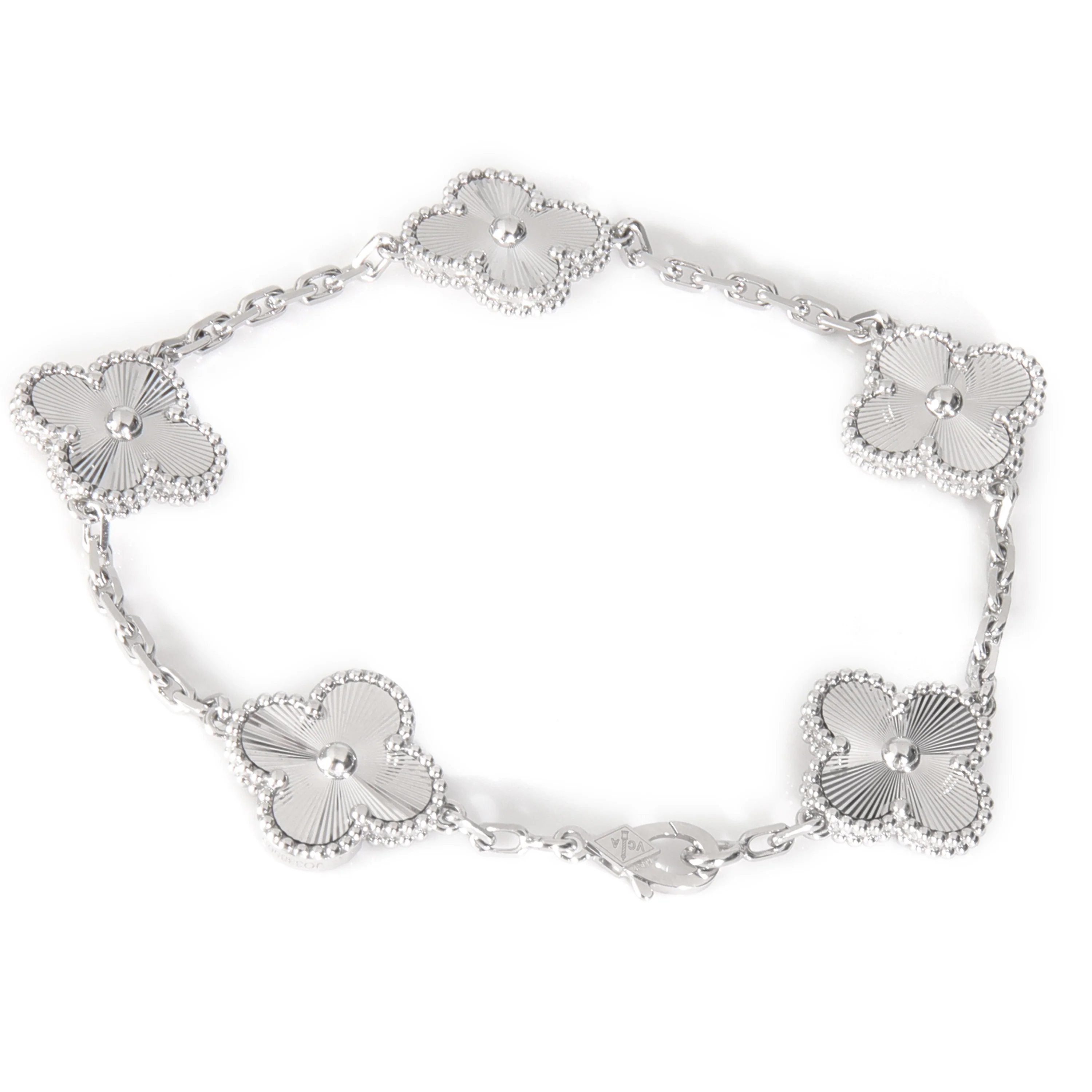 White Gold  Vintage Alhambra Bracelet - Image 3