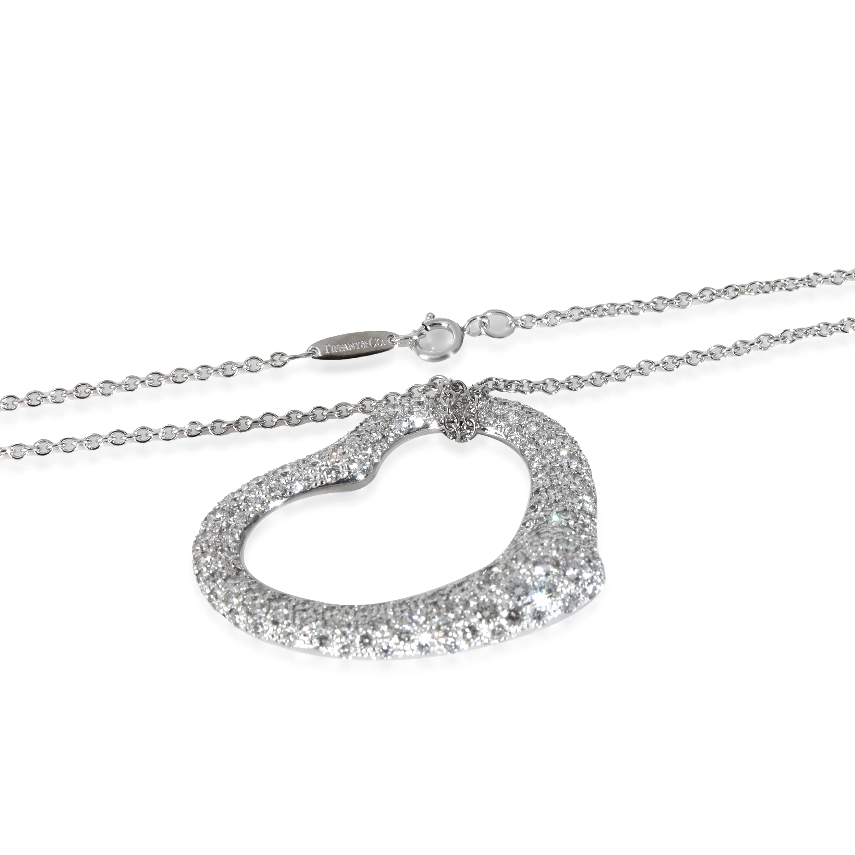 Platinum Diamond Elsa Peretti Open Heart Pendant - Image 3