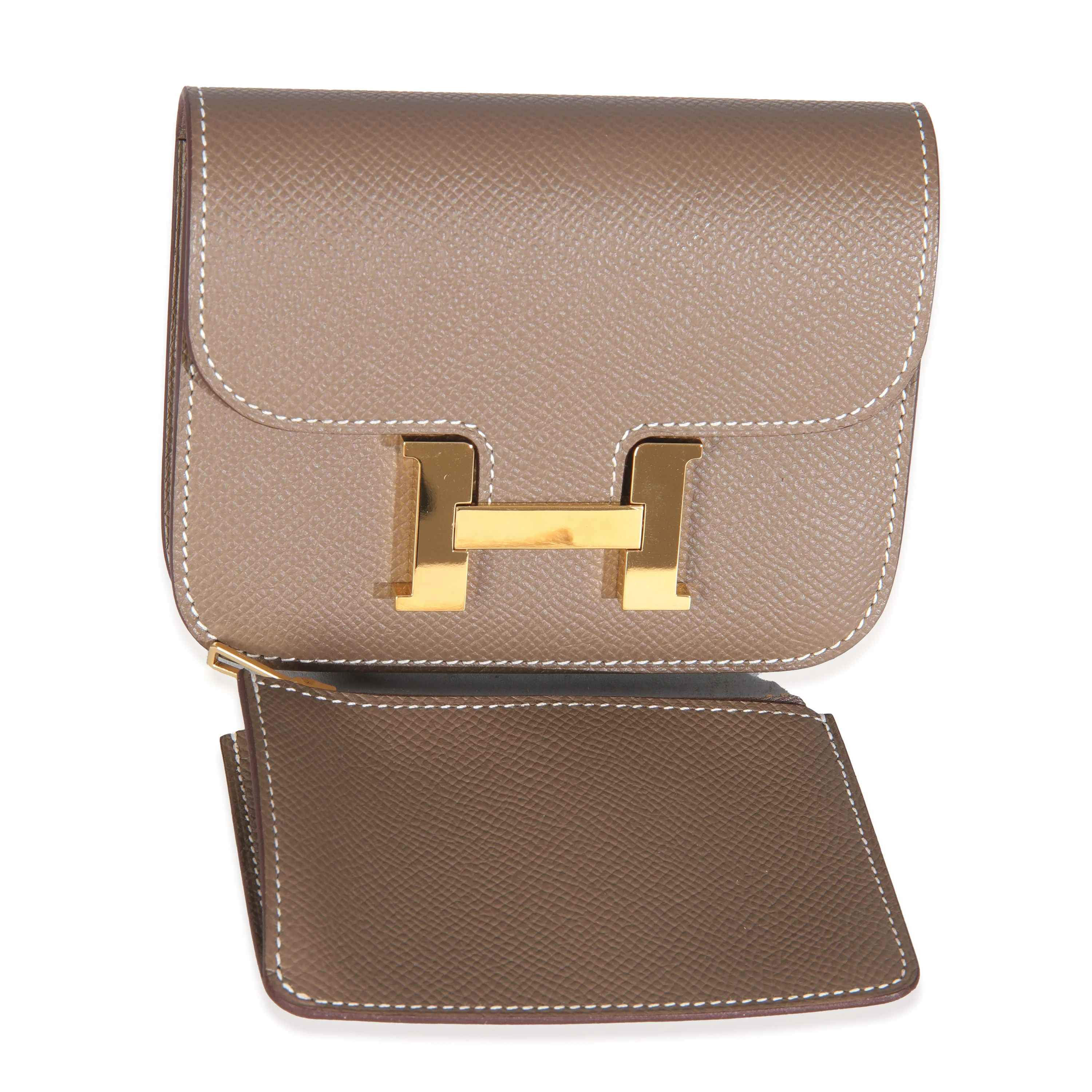 Etoupe Epsom Constance Slim Wallet GHW - Image 9