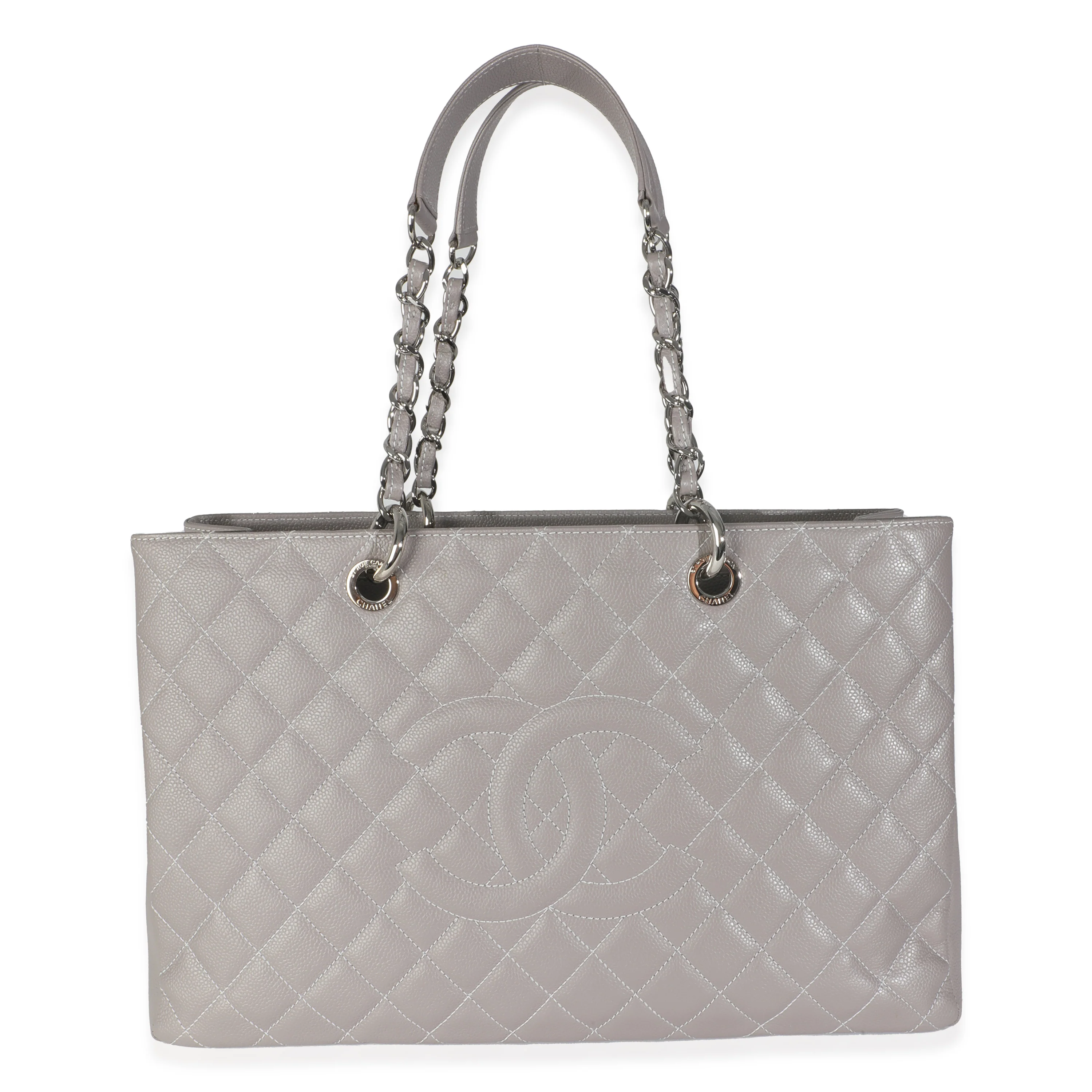 12A Grey Quilted Caviar XL Grand Shopping Tote