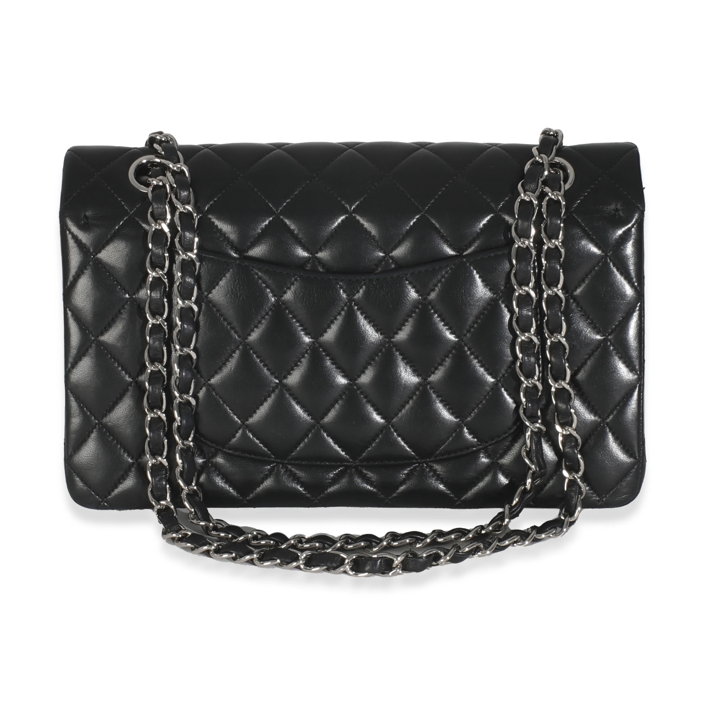 Black Quilted Lambskin Medium Classic Double Flap Bag - Image 4