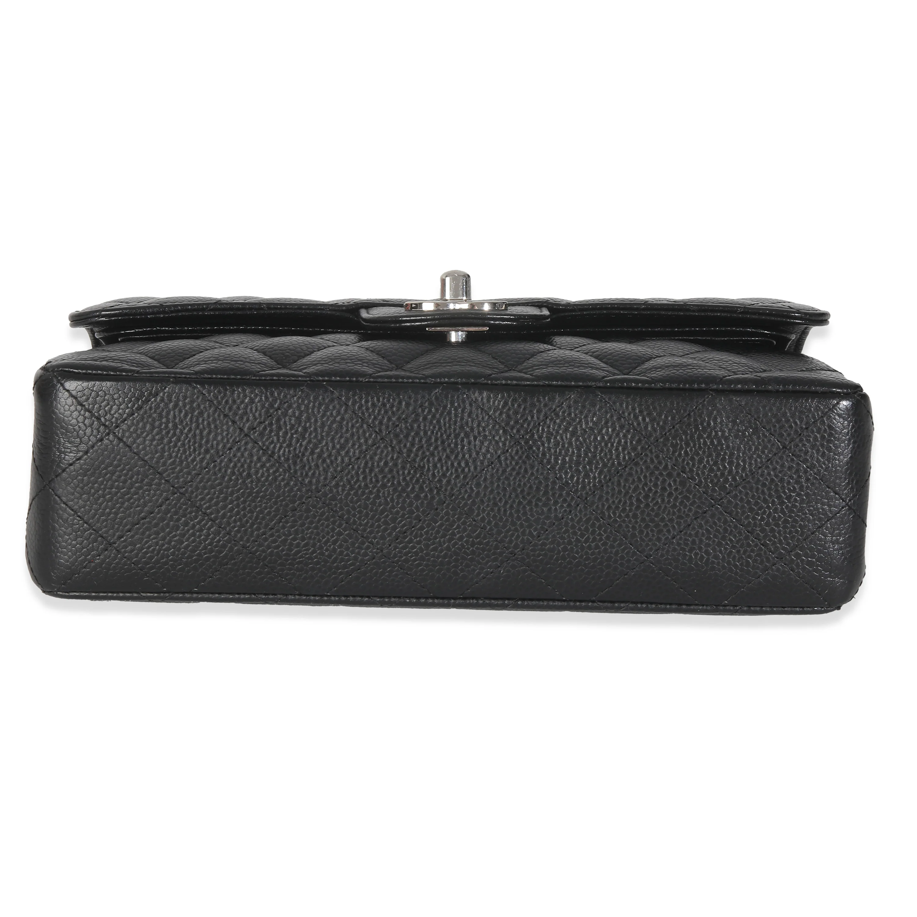 Black Quilted Caviar Small Classic Double Flap HandBag - Image 5