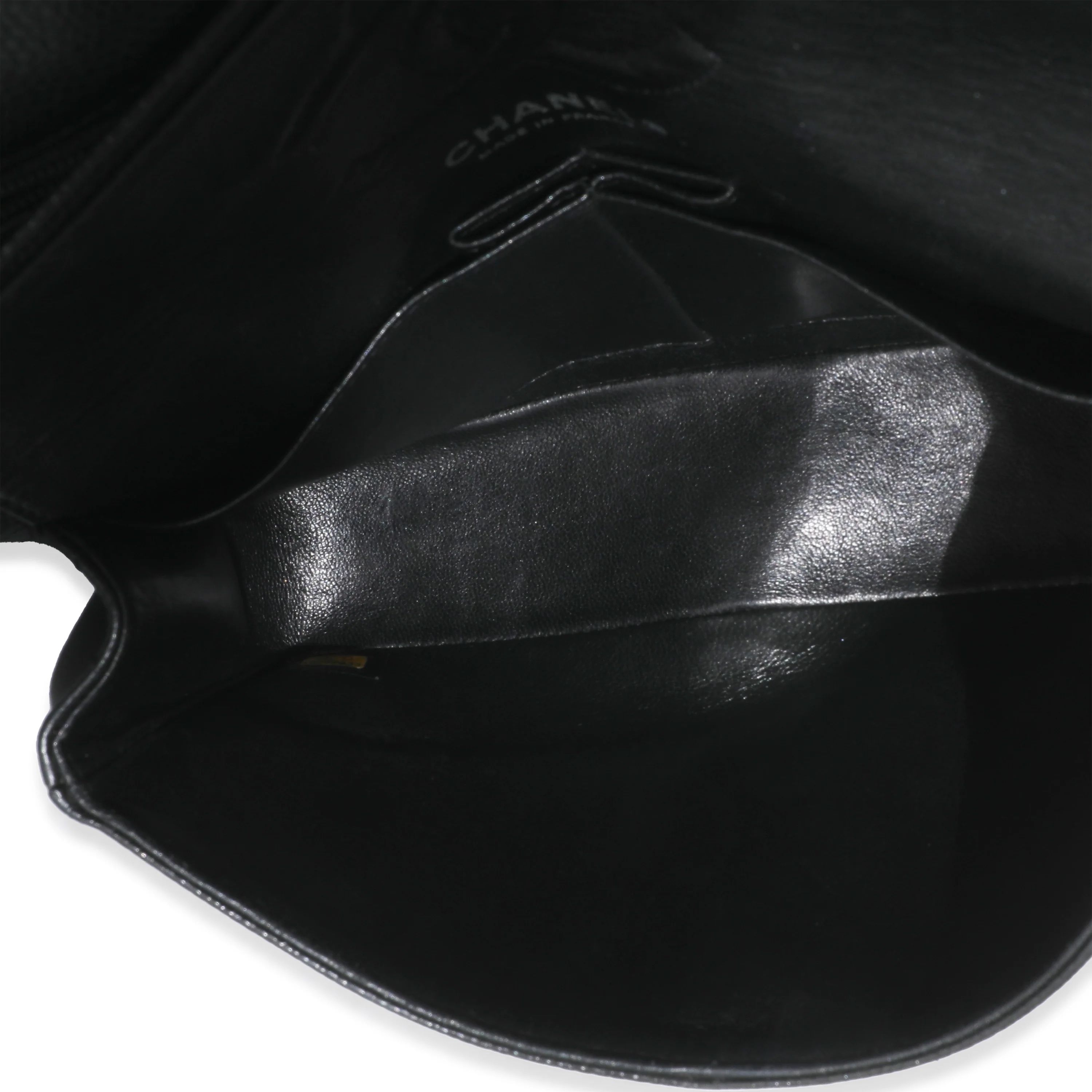 Black Quilted Caviar Small Classic Double Flap HandBag - Image 9