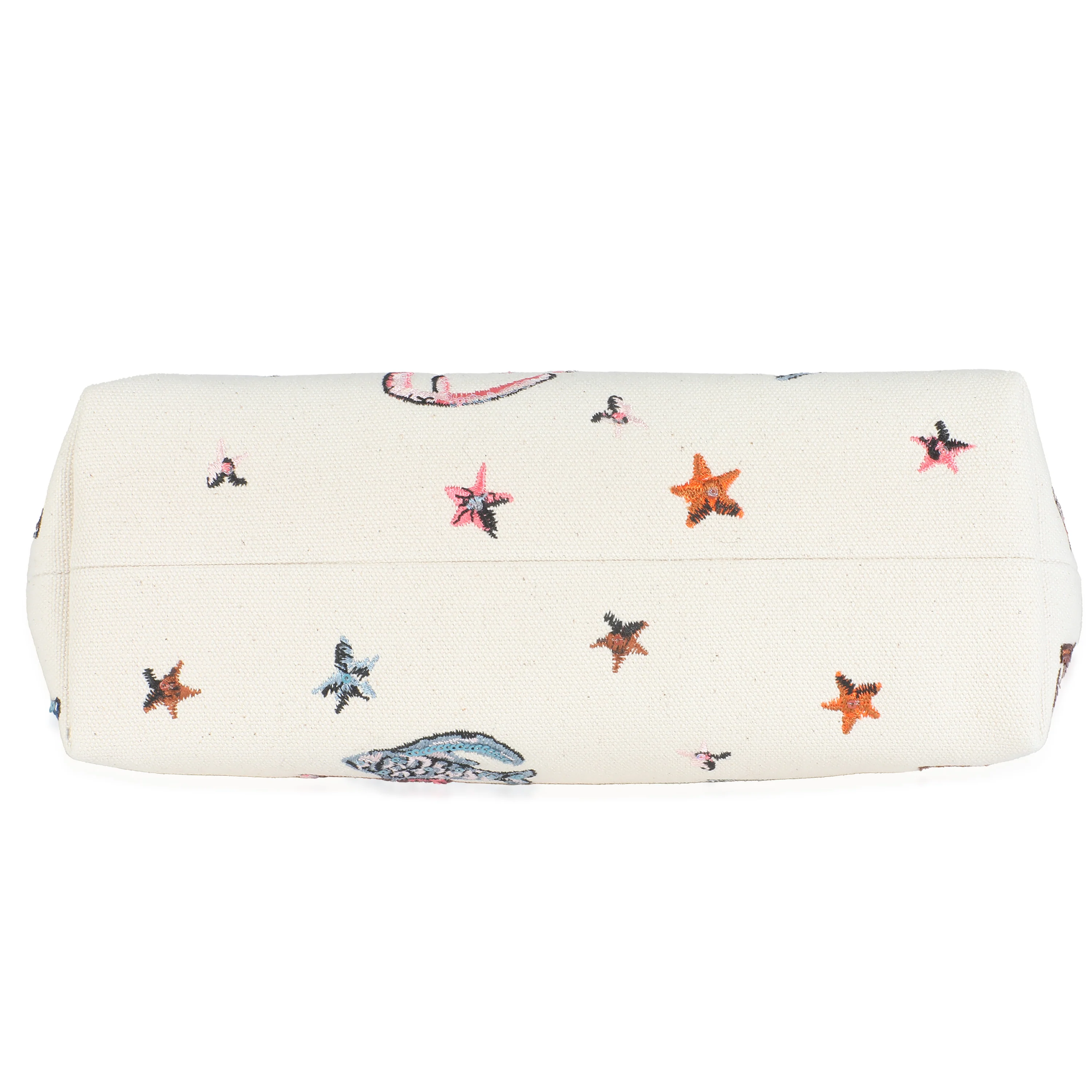 White Astrology Embroidered Canvas First Small Bag - Image 5