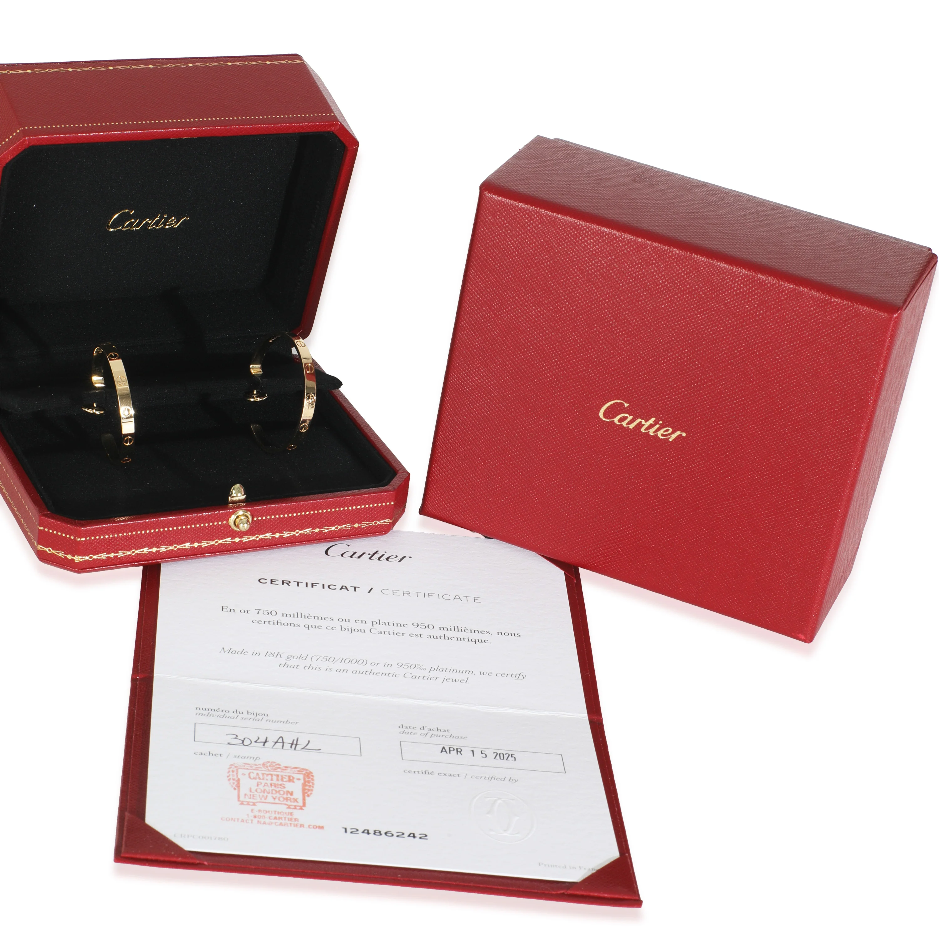 Yellow Gold  Large Model Love Hoop Earrings - Image 5