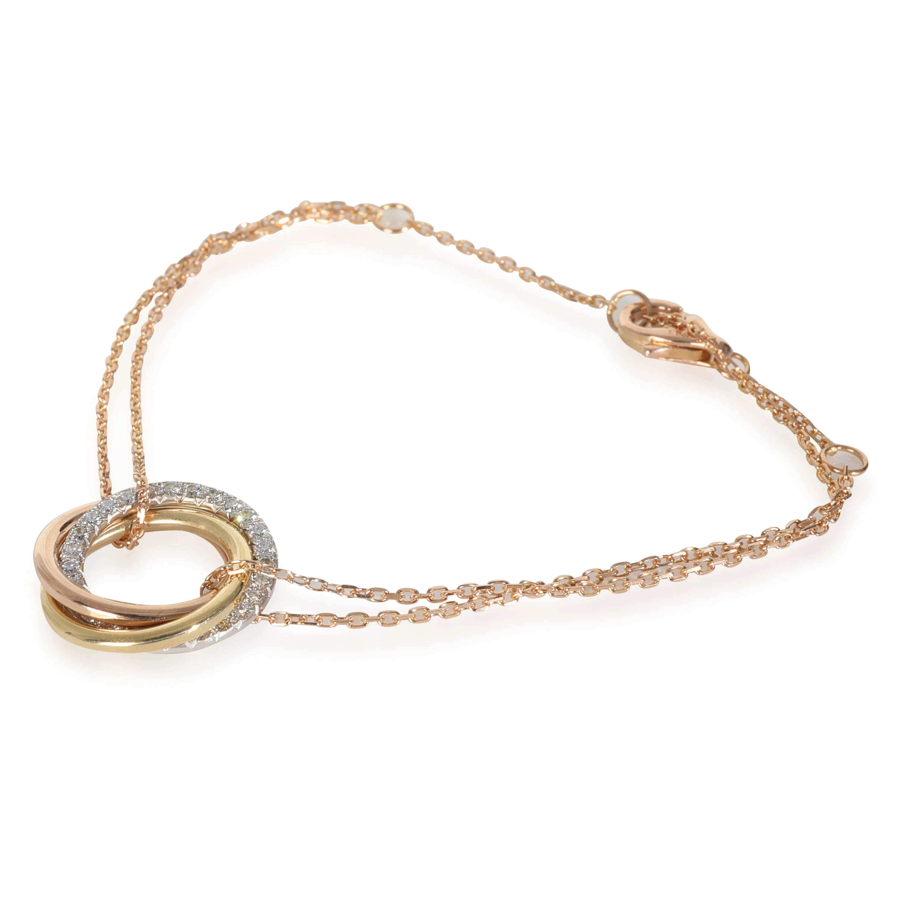 3-Tone Gold Diamond Trinity Bracelet - Image 2