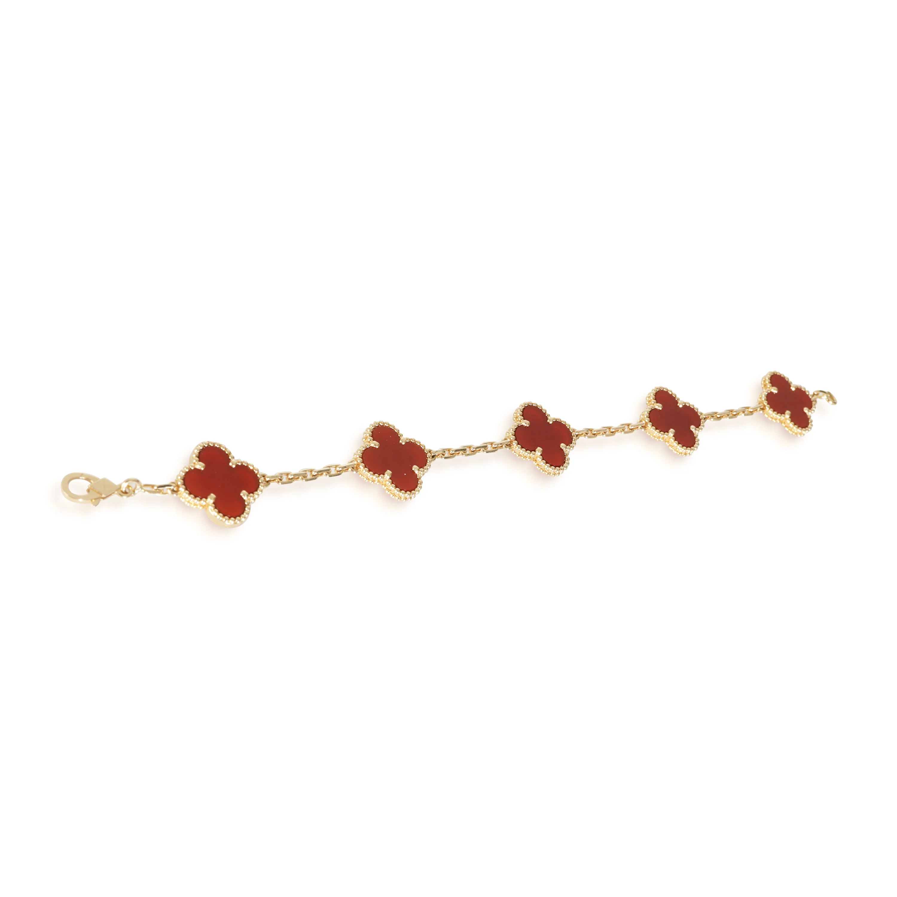 Yellow Gold Carnelian Vintage Alhambra Bracelet - Image 2