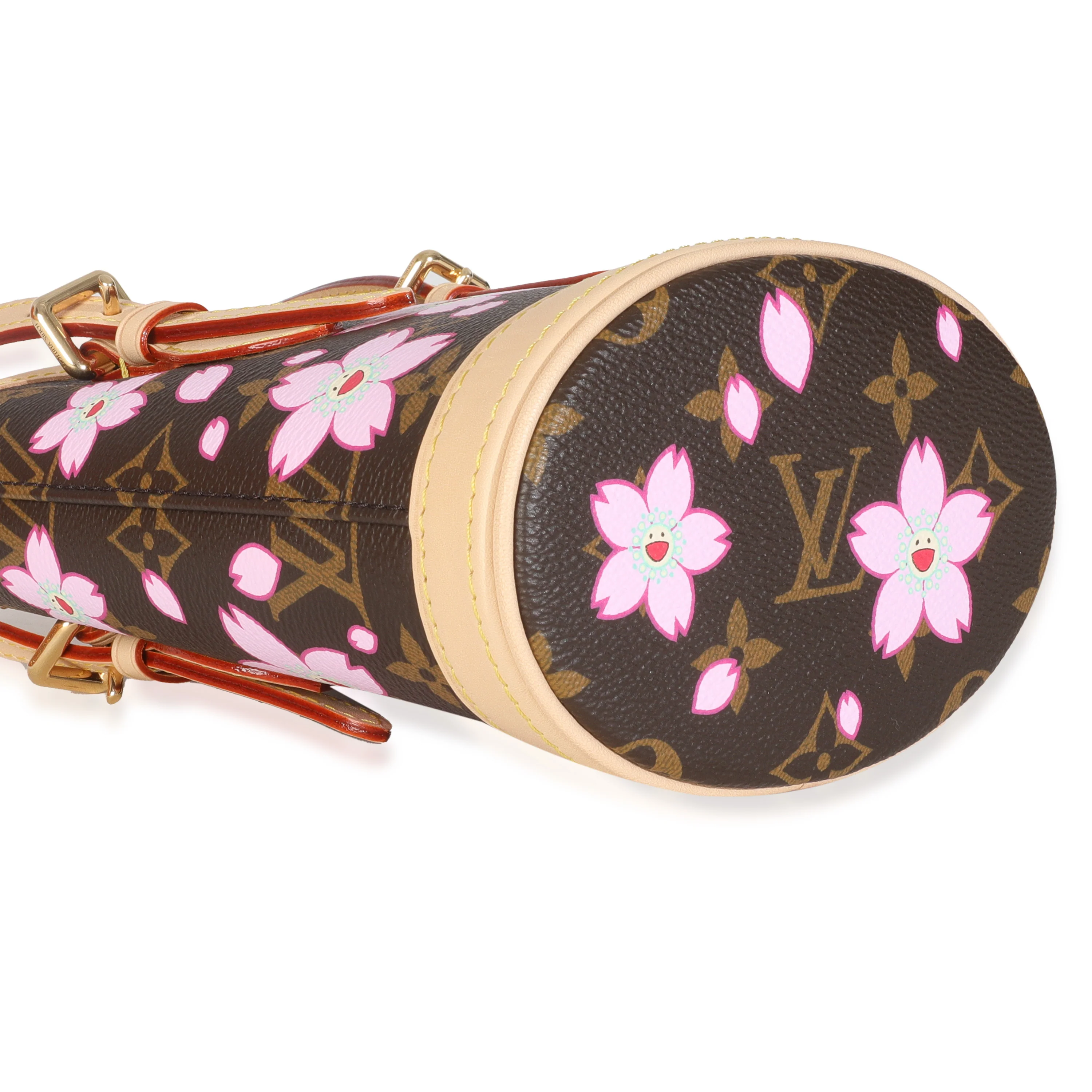 x TM Sakura Brown Monogram Cherry Blossom Nano Bucket - Image 7