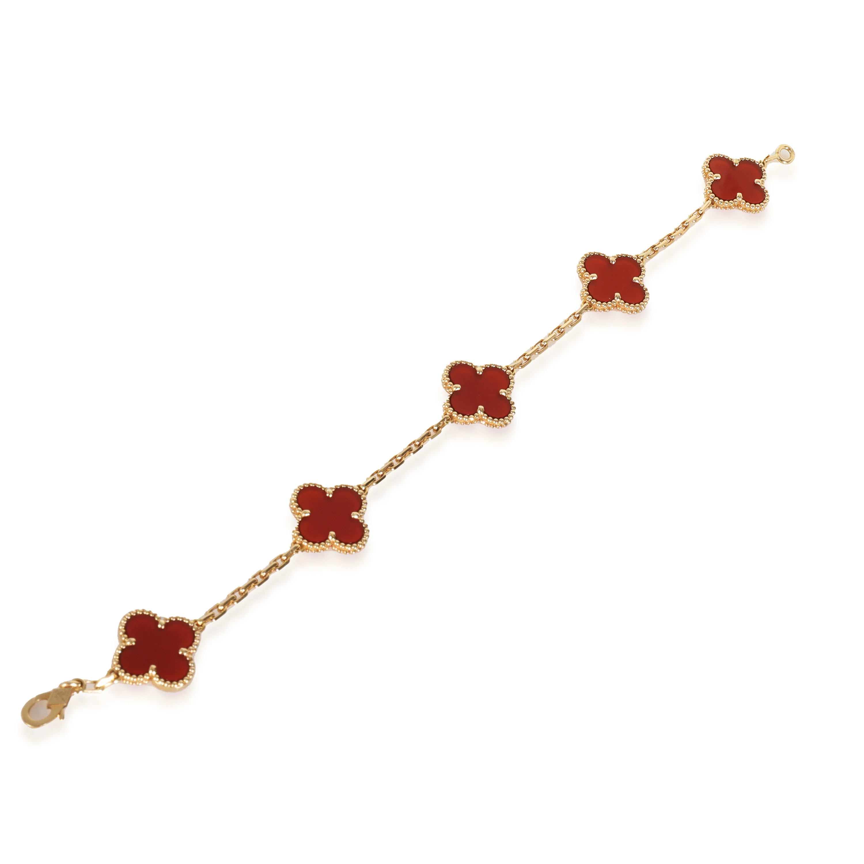 Yellow Gold Carnelian Vintage Alhambra Bracelet - Image 2