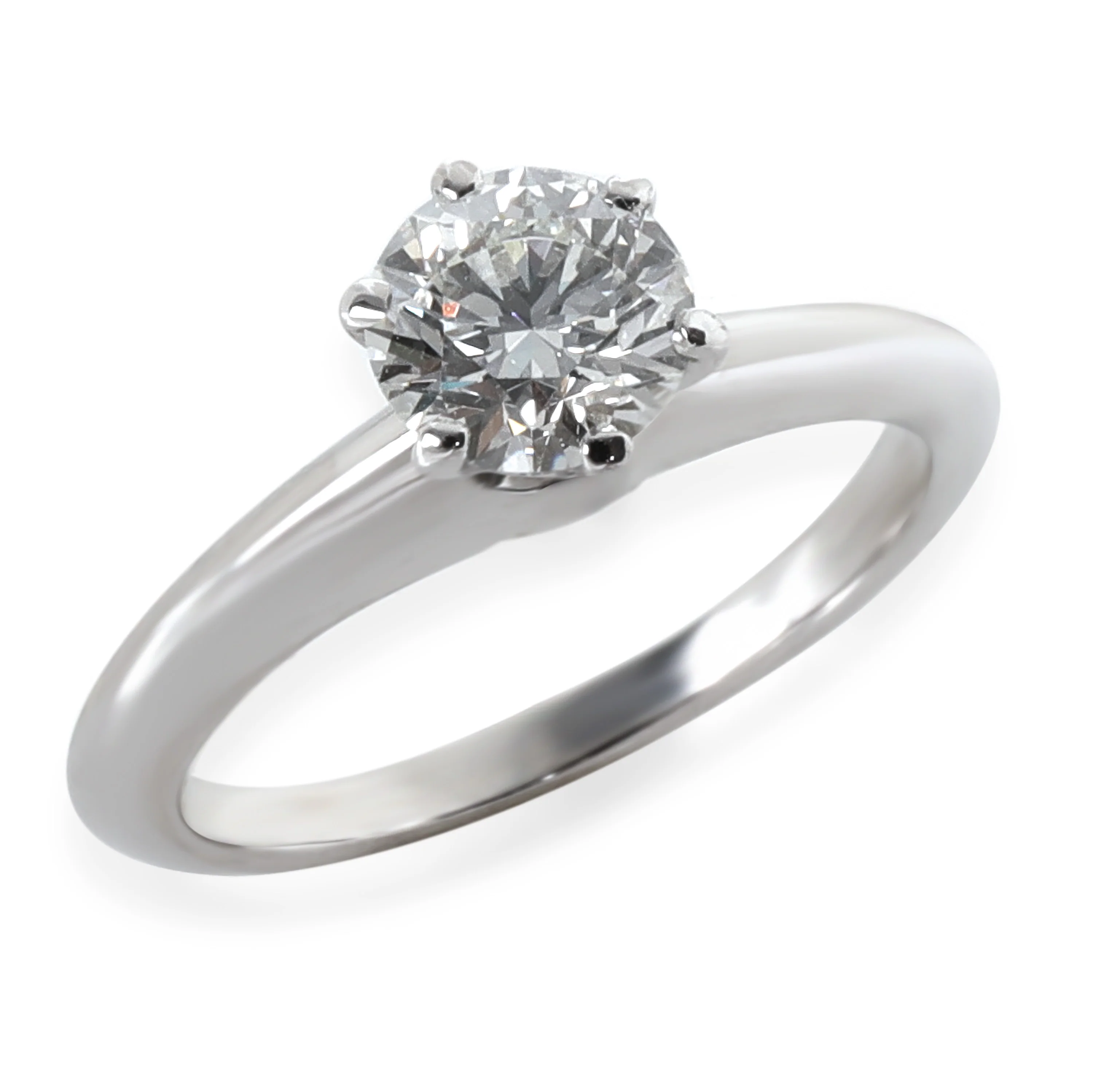 Platinum Tiffany & Co. Solitaire Engagement Ring, .77 Ct. H VVS1 - Image 3