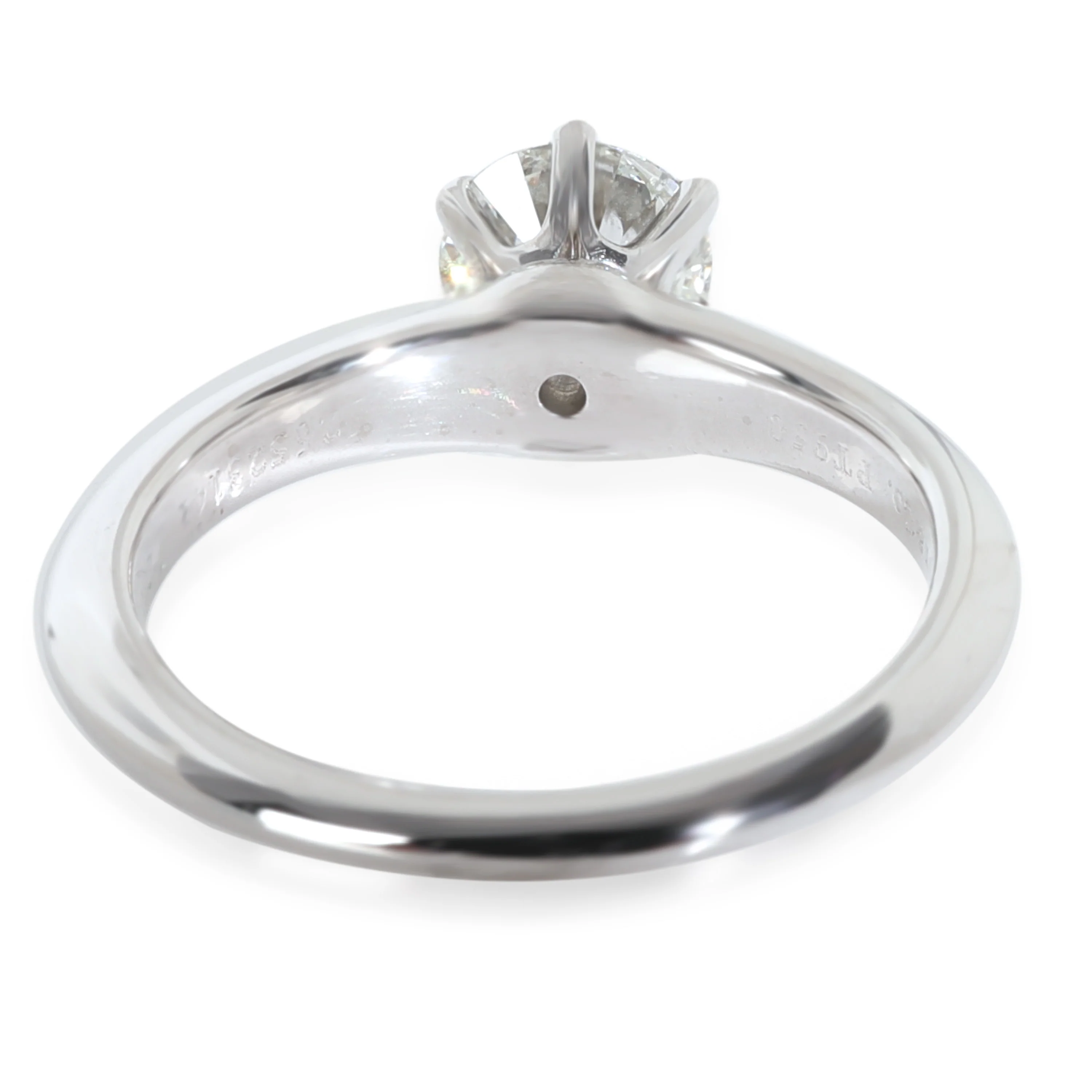 Platinum Tiffany & Co. Solitaire Engagement Ring, .77 Ct. H VVS1 - Image 4