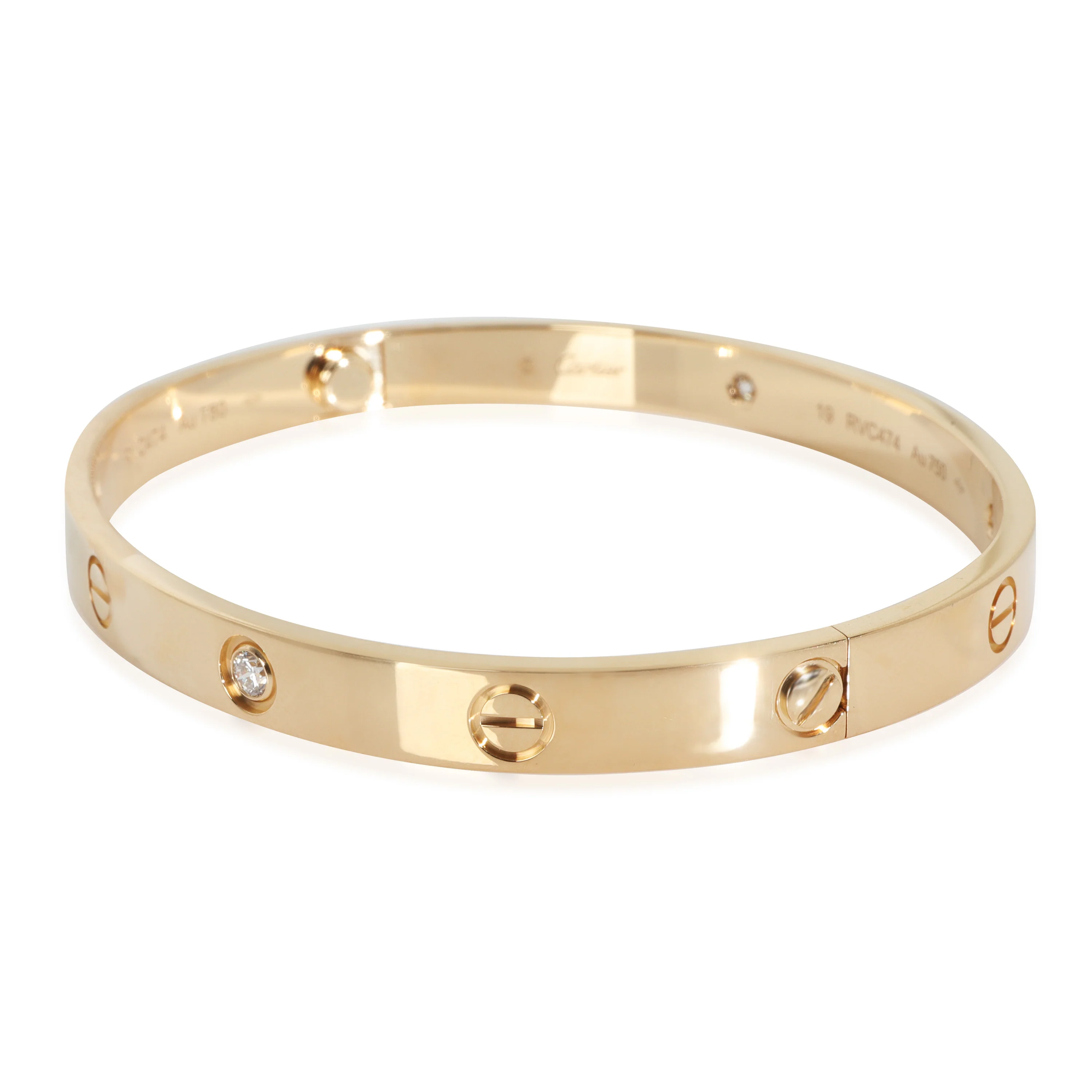 Yellow Gold Diamond Love Bracelet - Image 2