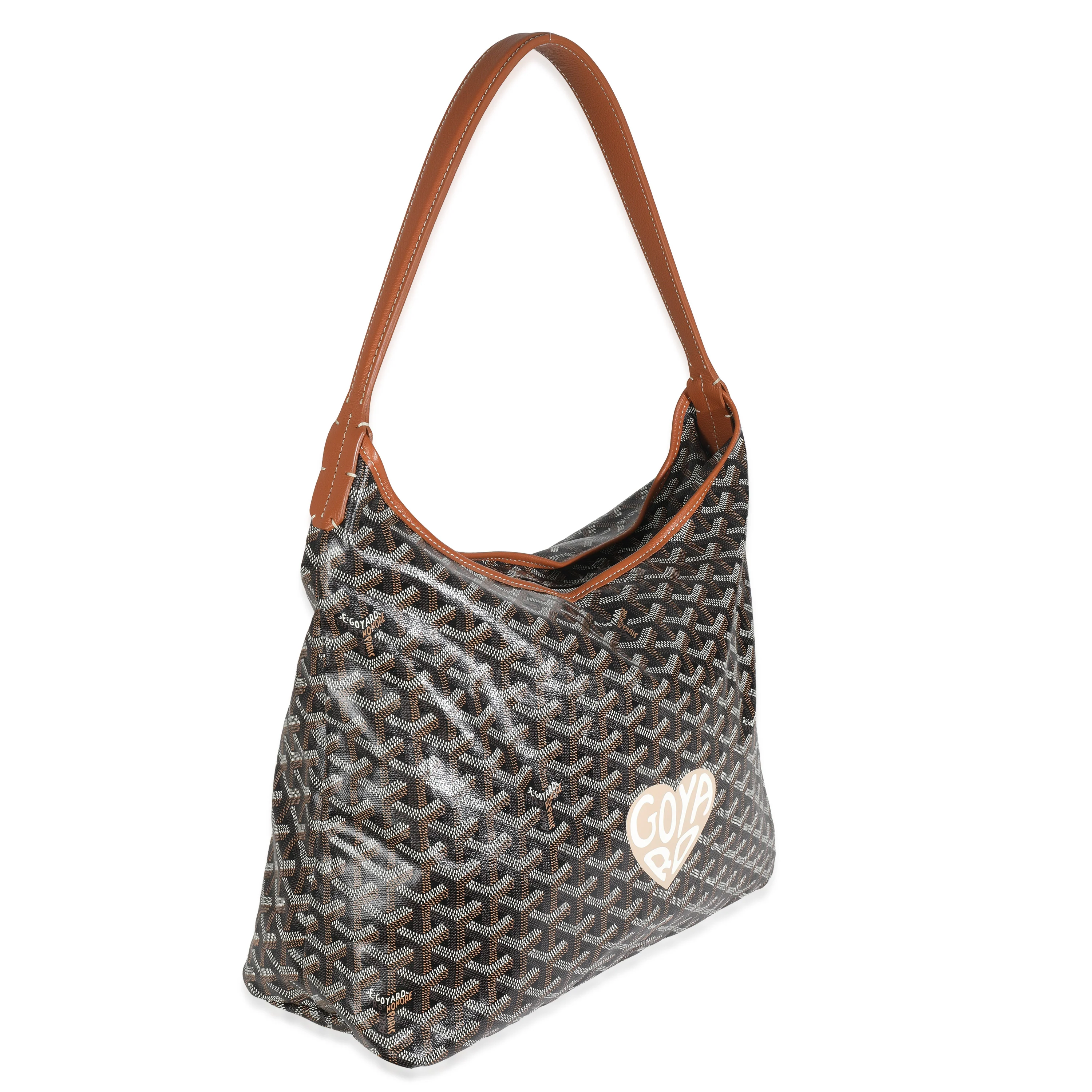 Gold Black Goyardine Boheme Hobo - Image 3