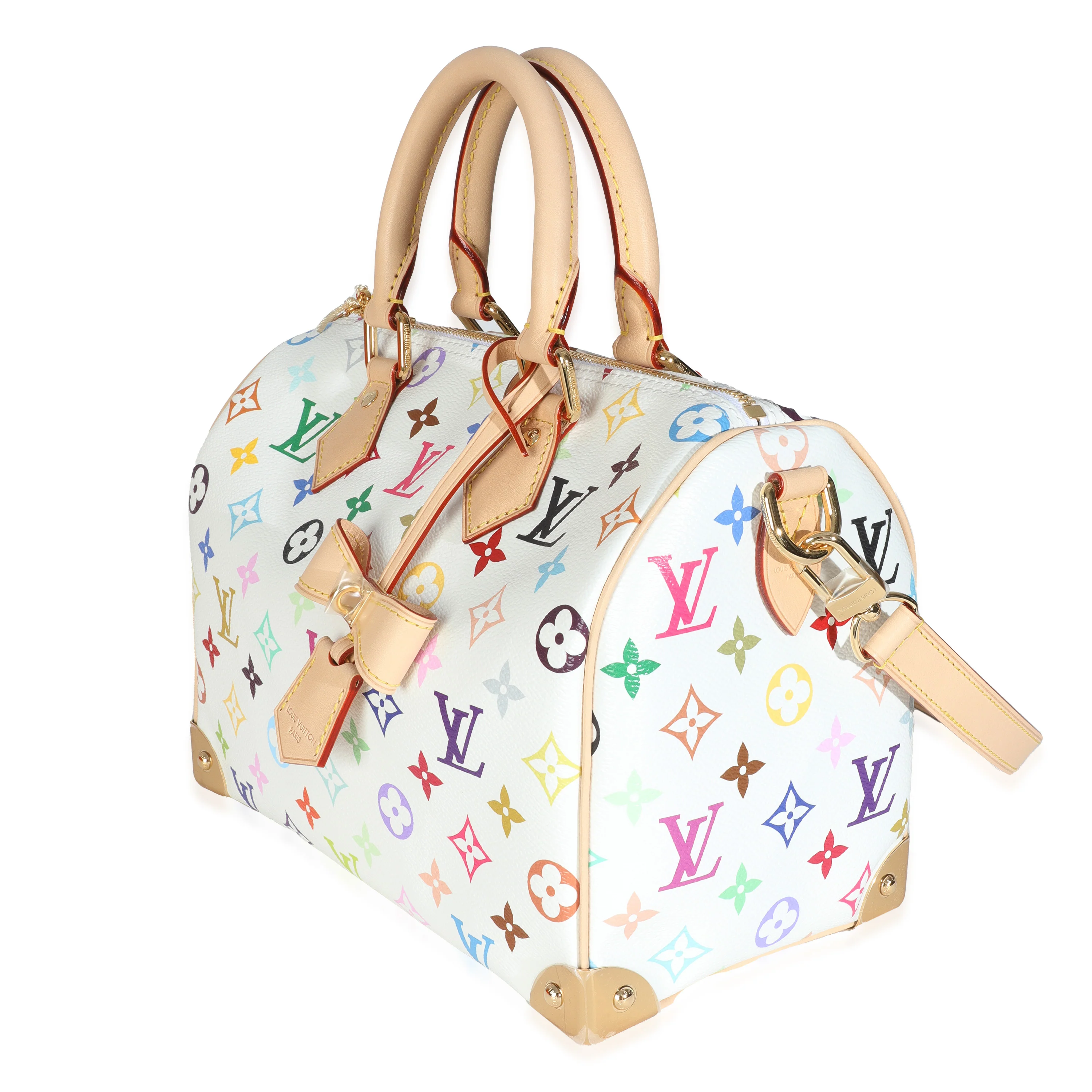 x TM Monogram White Multicolor Canvas Speedy Bandouliere 25 - Image 2