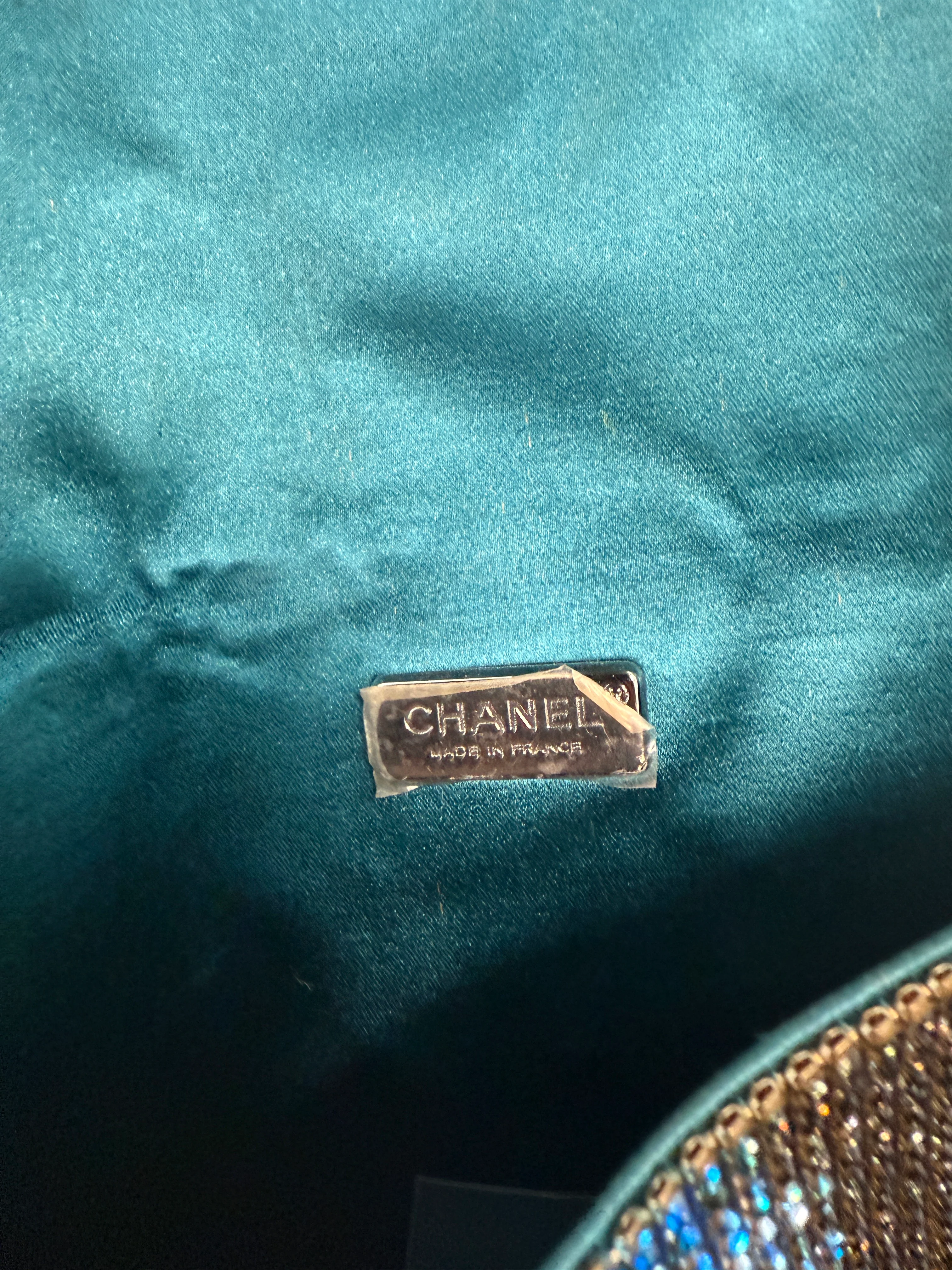 Silver Blue Graffiti CC Chainmail Flap Bag - Image 10
