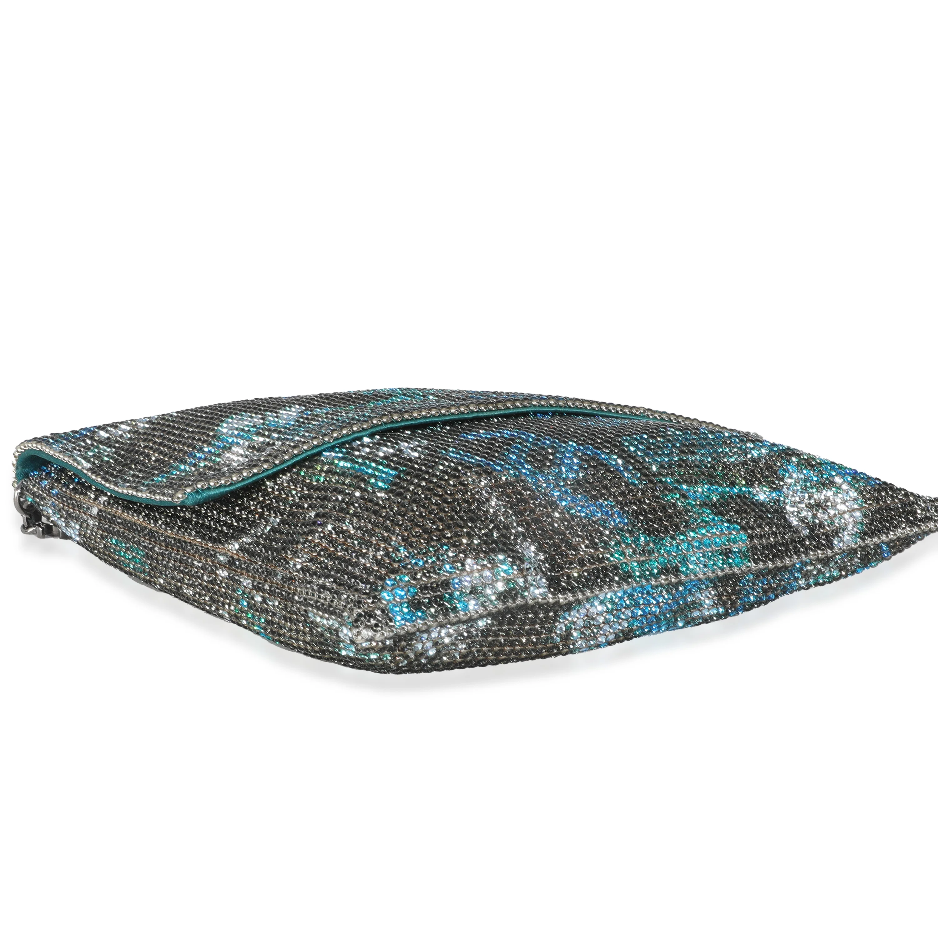 Silver Blue Graffiti CC Chainmail Flap Bag - Image 6