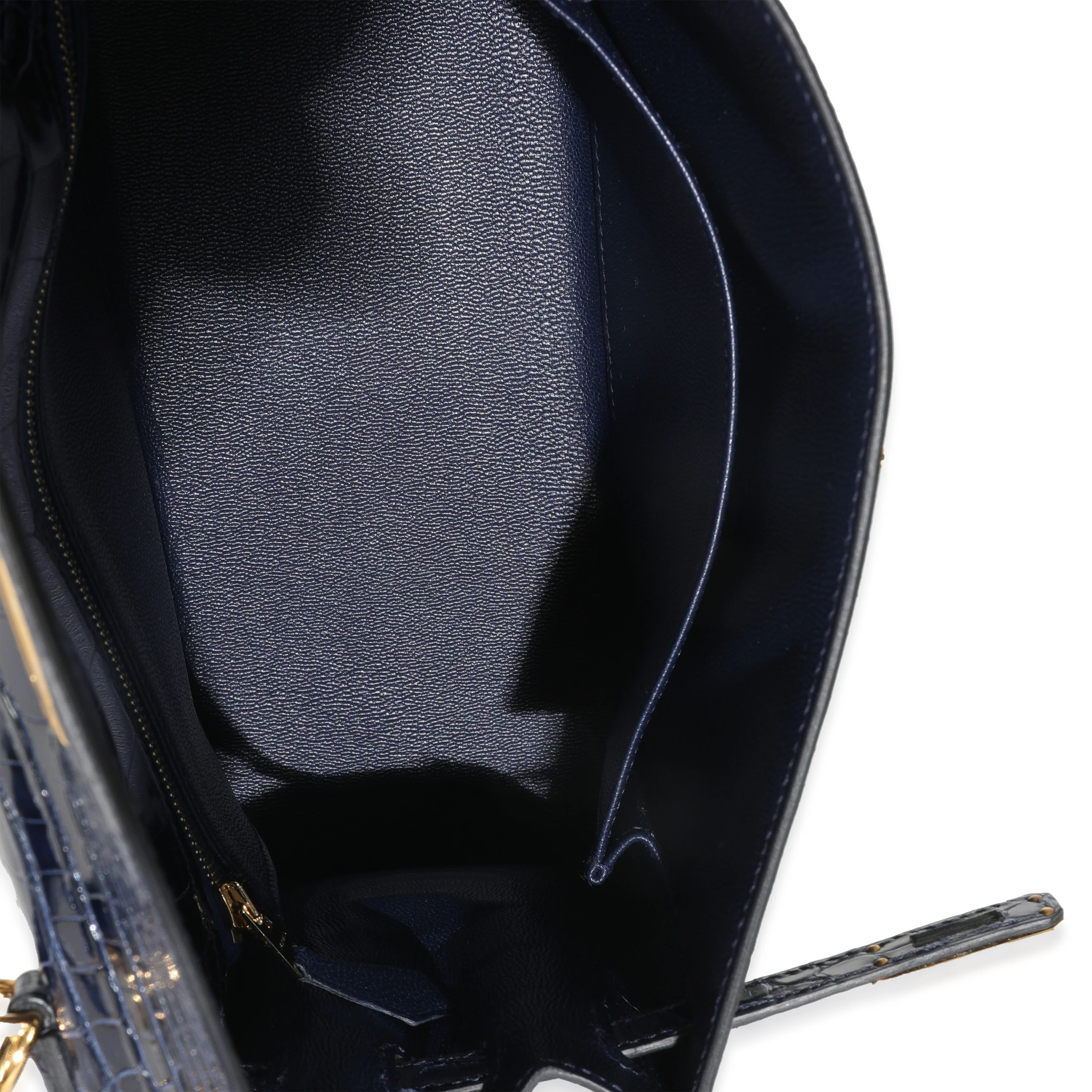 Bleu Saphir Shiny Alligator Sellier Kelly 25 GHW - Image 11