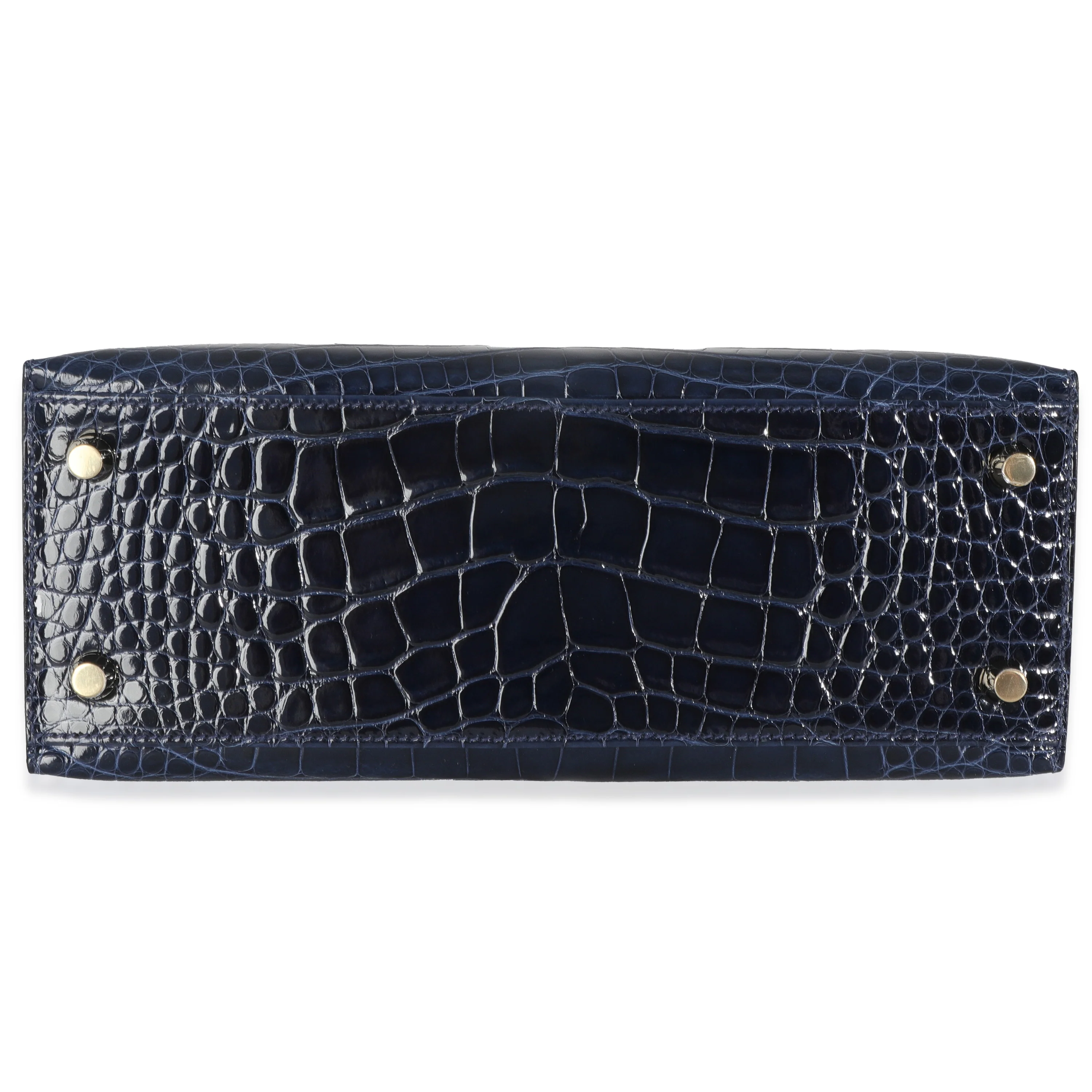 Bleu Saphir Shiny Alligator Sellier Kelly 25 GHW - Image 7