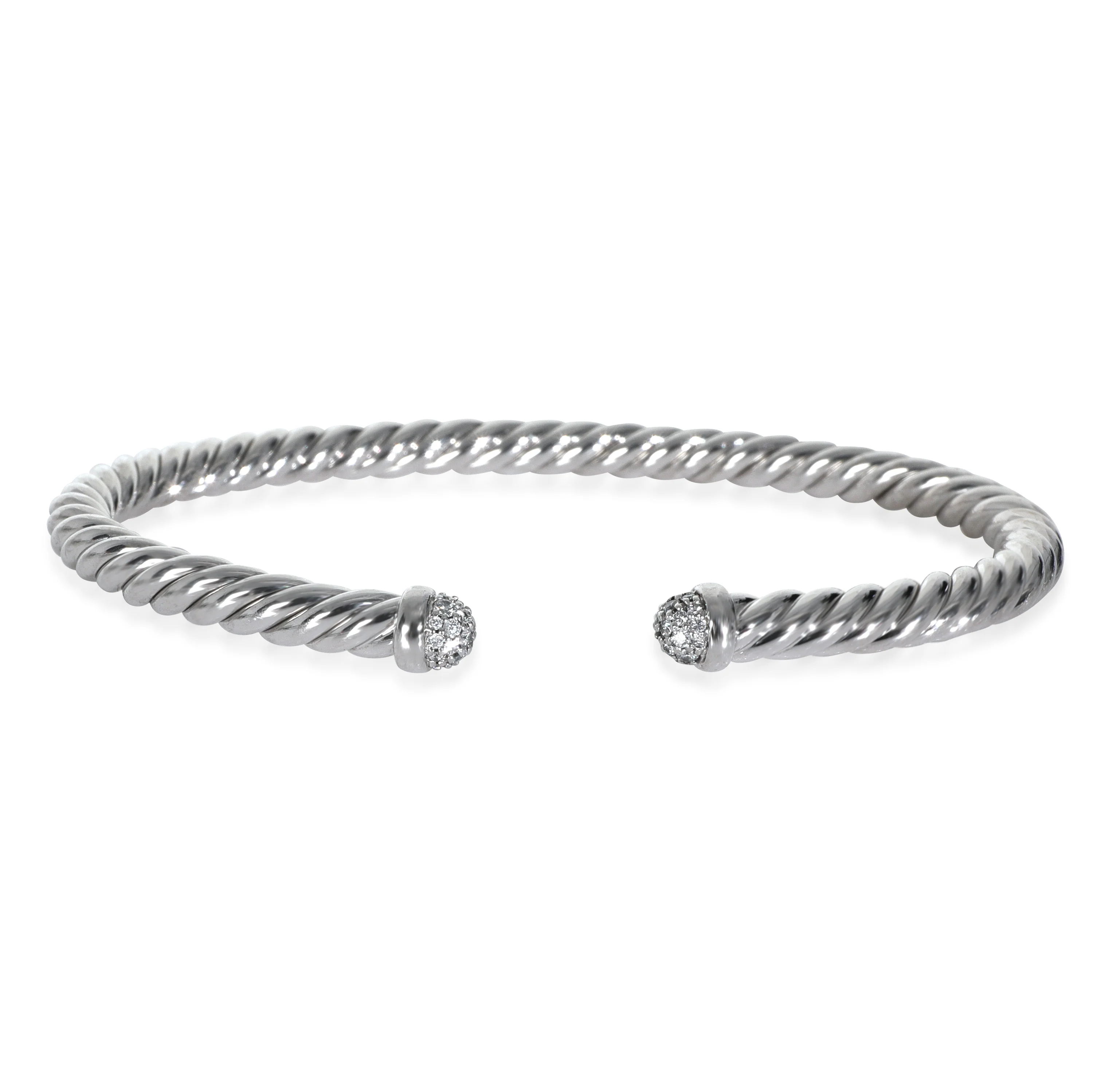 White Gold Diamond Cable Flex Bracelet