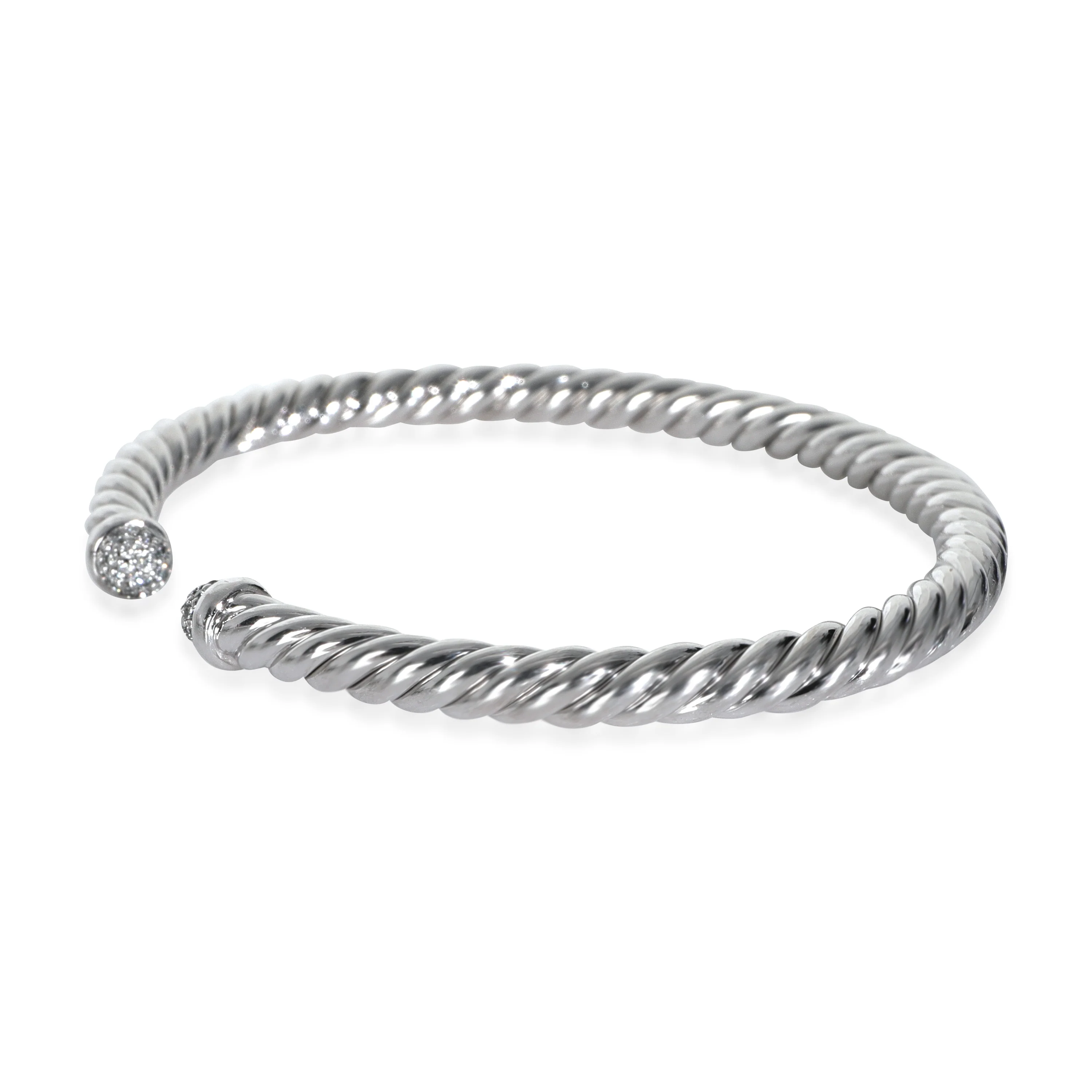 White Gold Diamond Cable Flex Bracelet - Image 2
