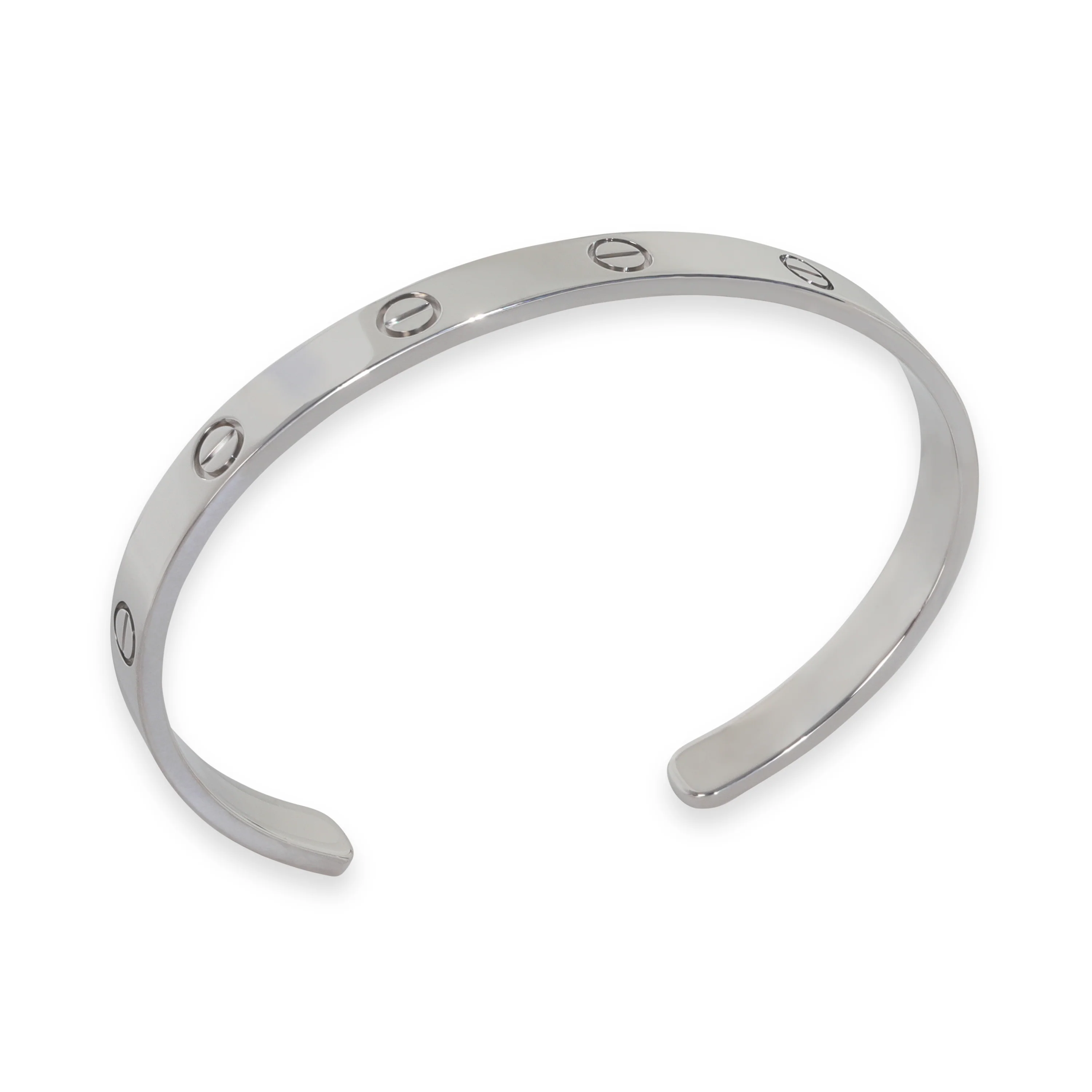 White Gold  Love Cuff Bracelet - Image 4