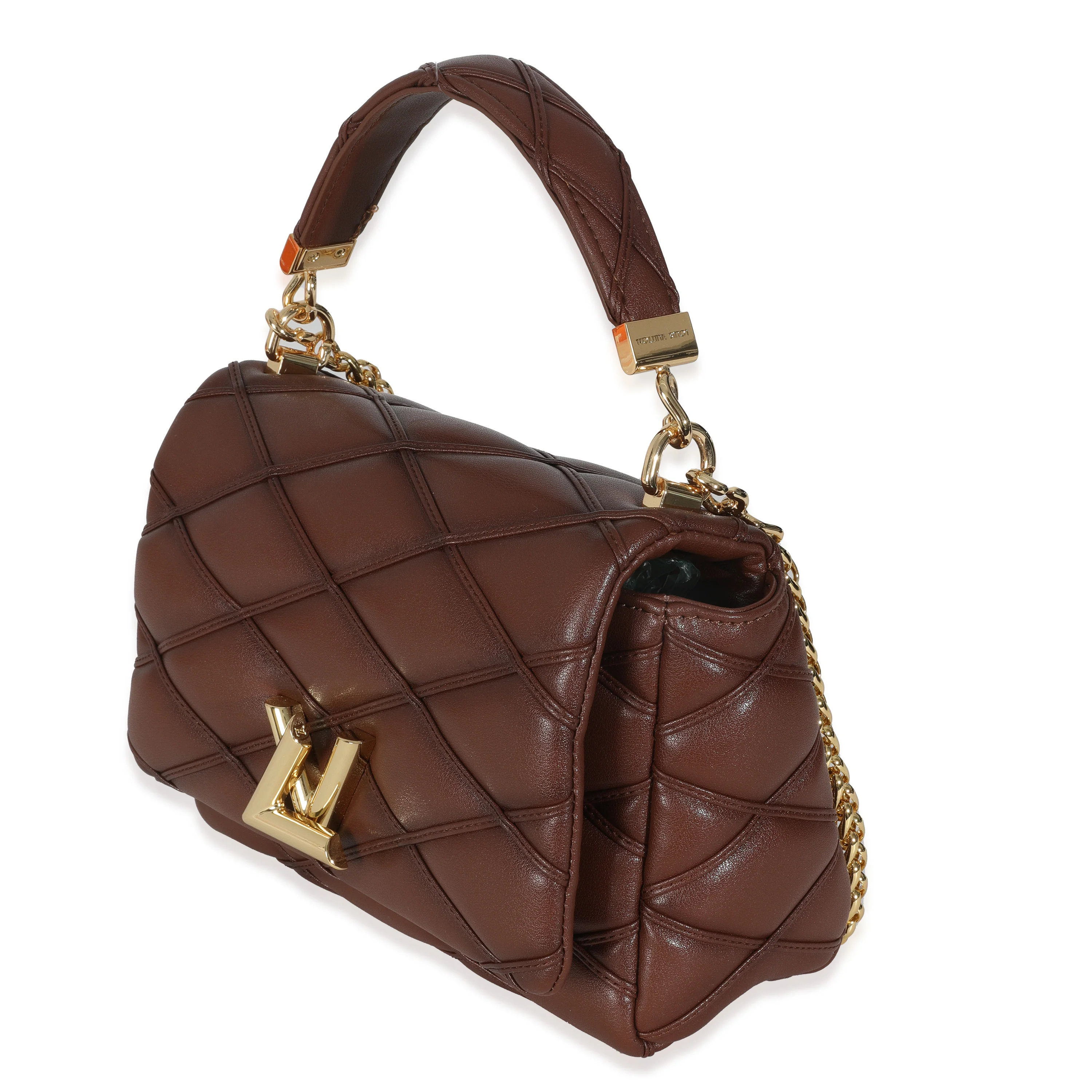 Tan Lambskin Malletage GO-14 MM Top Handle - Image 2