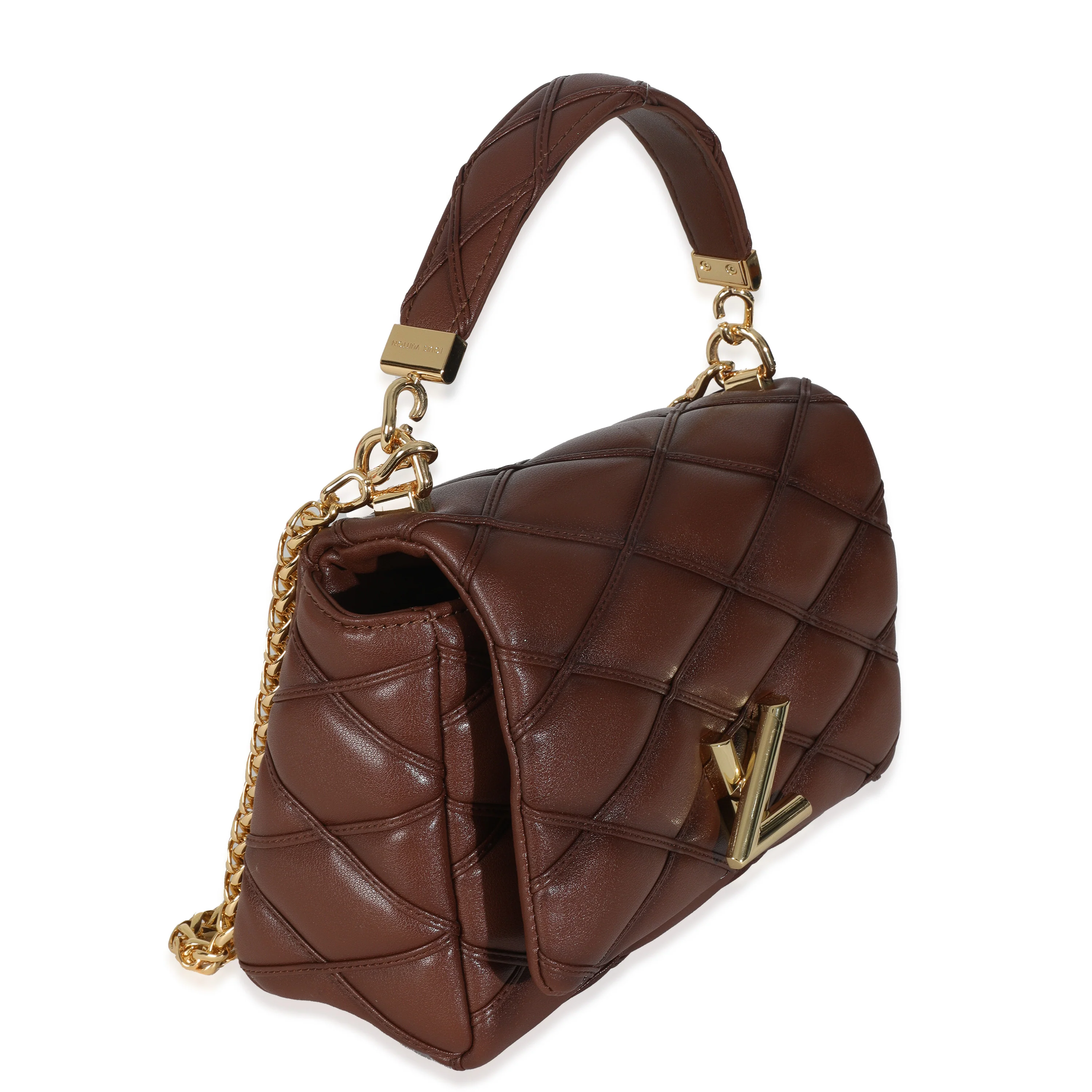 Tan Lambskin Malletage GO-14 MM Top Handle - Image 3