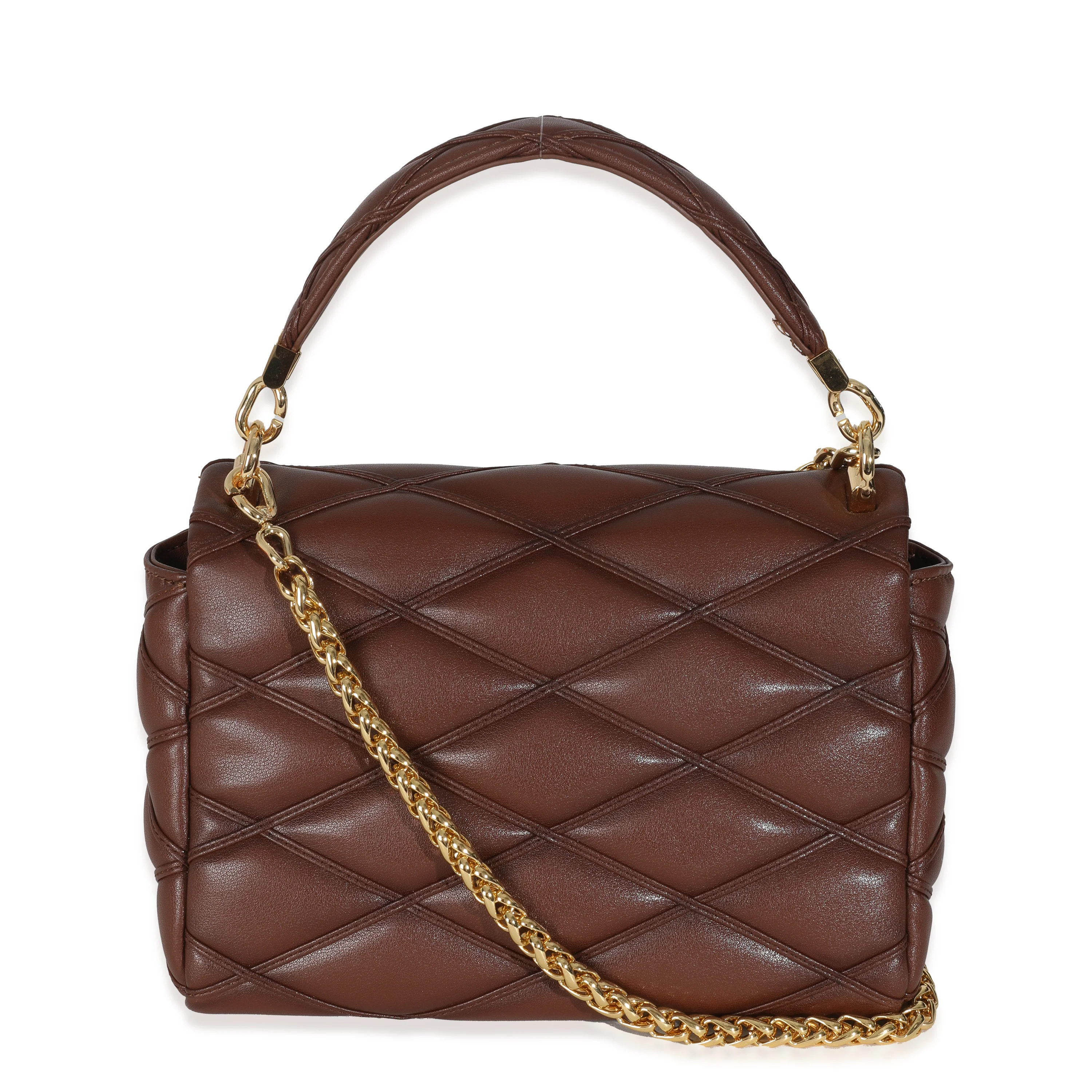 Tan Lambskin Malletage GO-14 MM Top Handle - Image 4