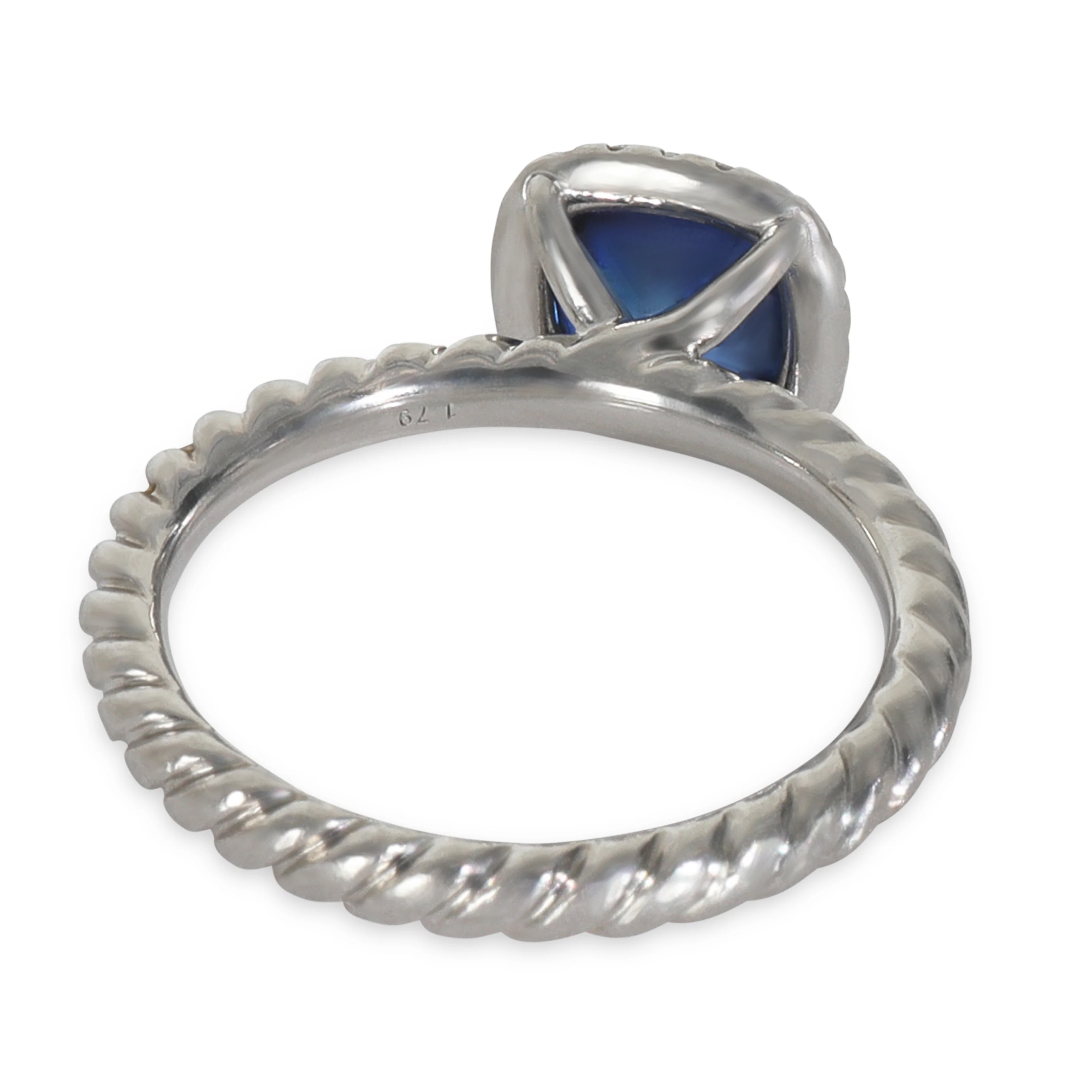 1.79 ct Cushion Modified Sapphire and Diamond Capri Engagement Ring - Image 4