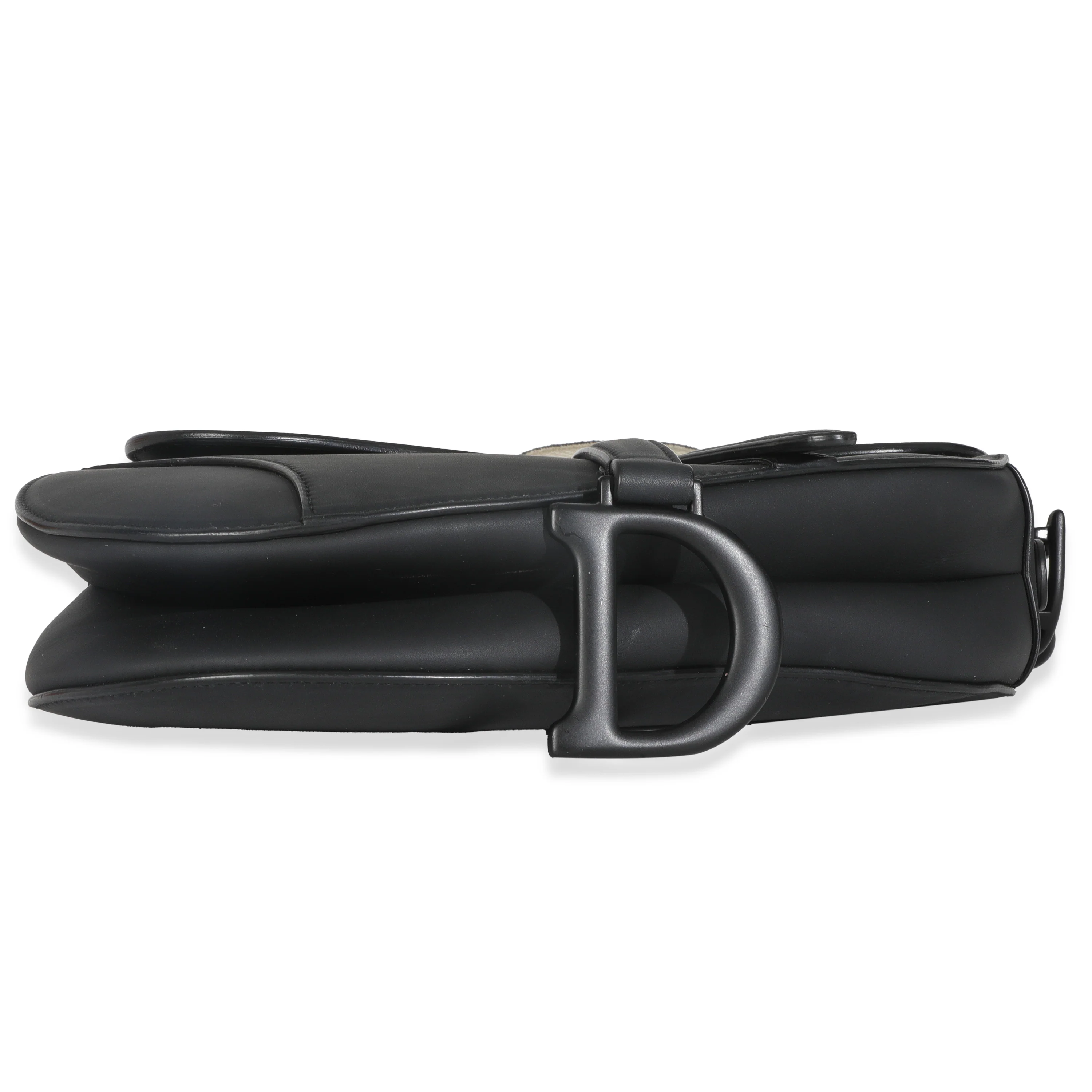 Black Ultramatte Calfskin Medium Saddle Bag - Image 5