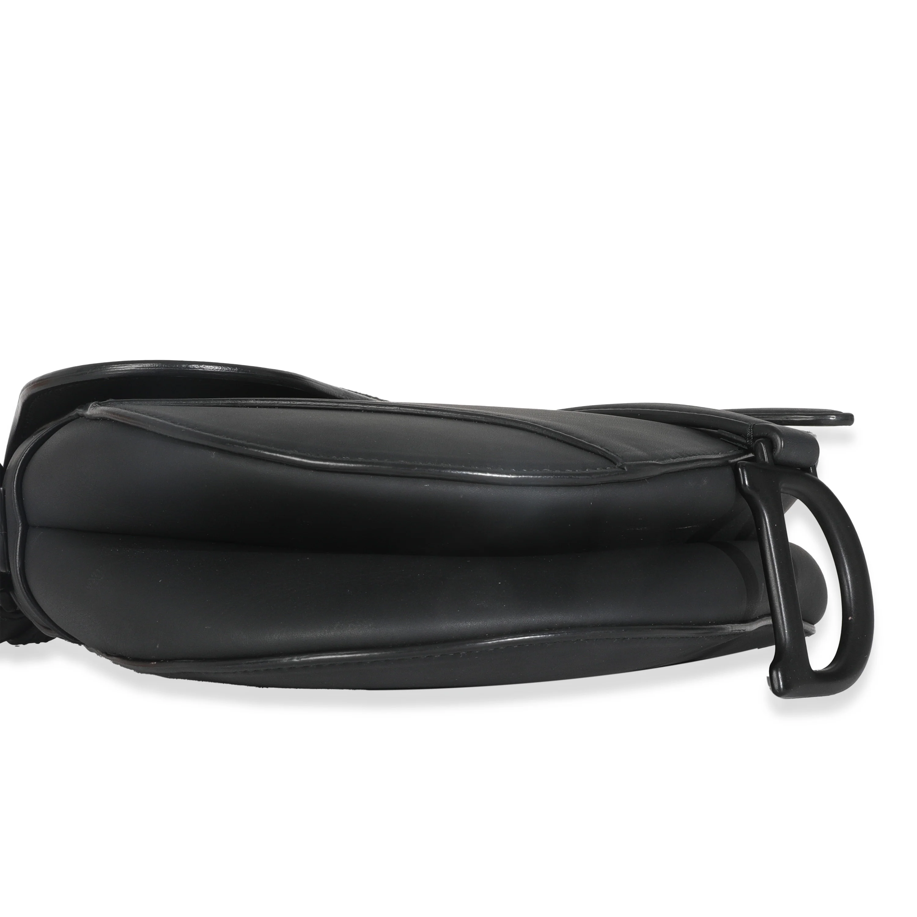 Black Ultramatte Calfskin Medium Saddle Bag - Image 6