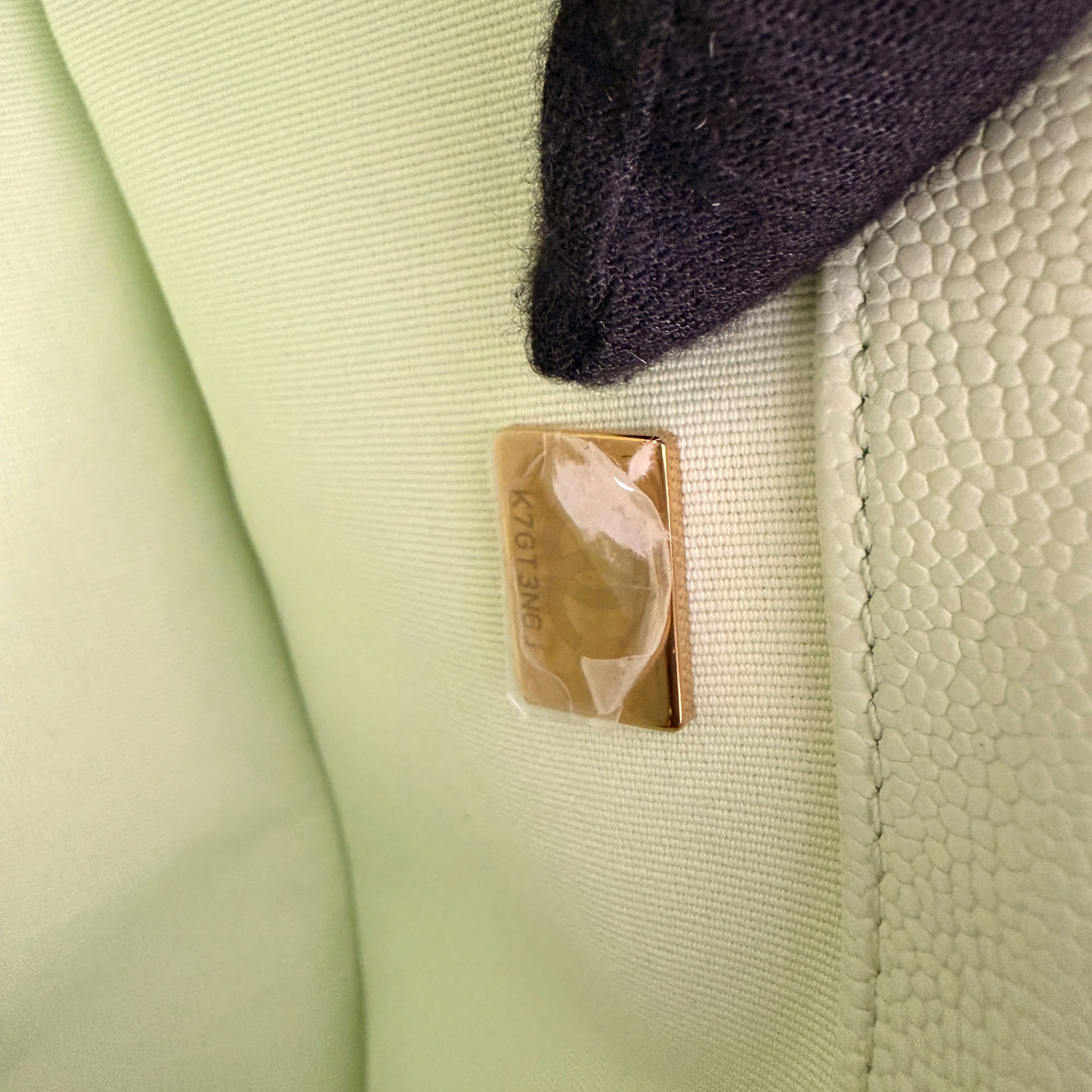 Light Green Caviar Chevron Old Medium Boy Handbag - Image 11