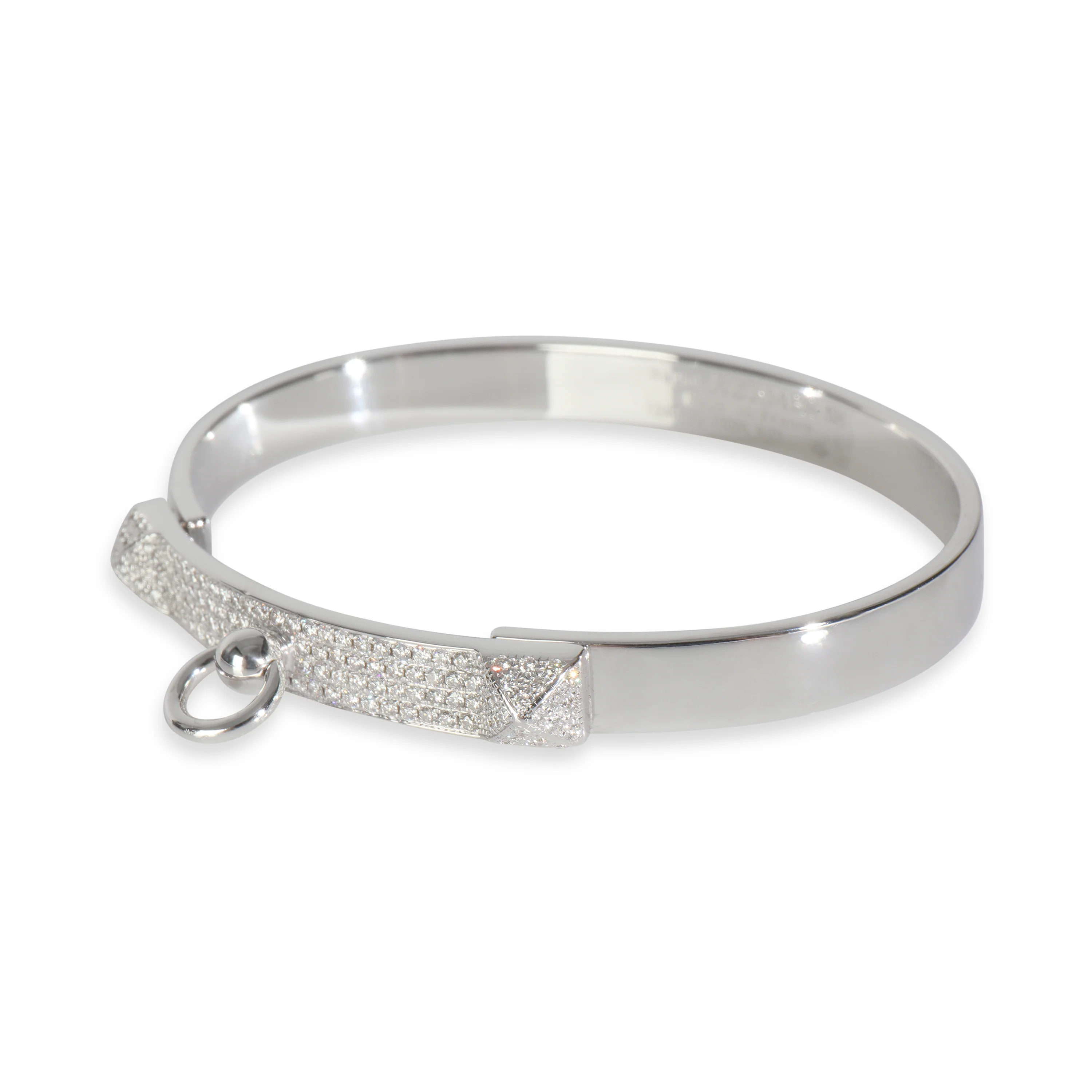 White Gold Diamond Collier de Chien Bracelet - Image 2